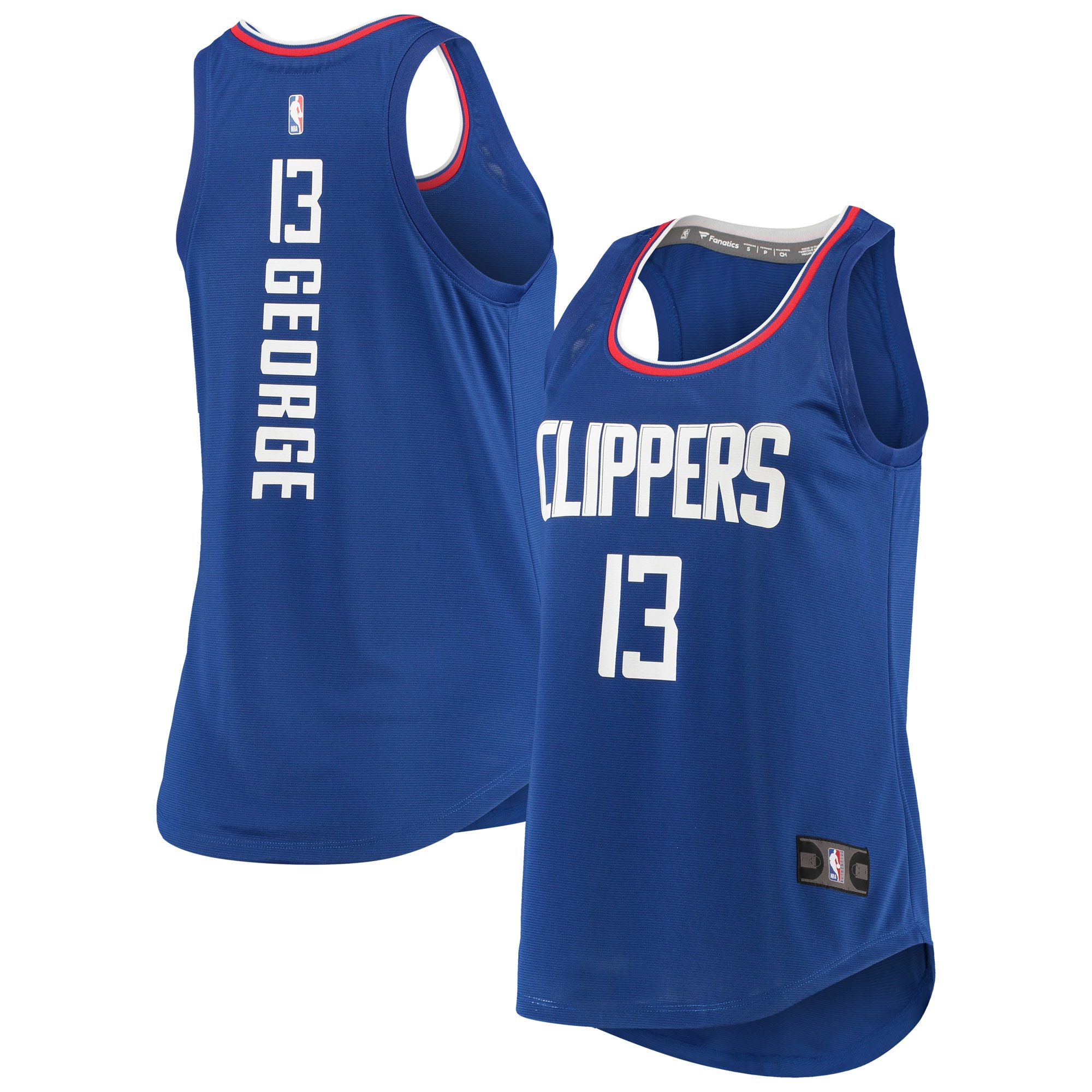 Paul George LA Clippers  Women's Fast Break Player Movement Jersey Tank Top - Royal