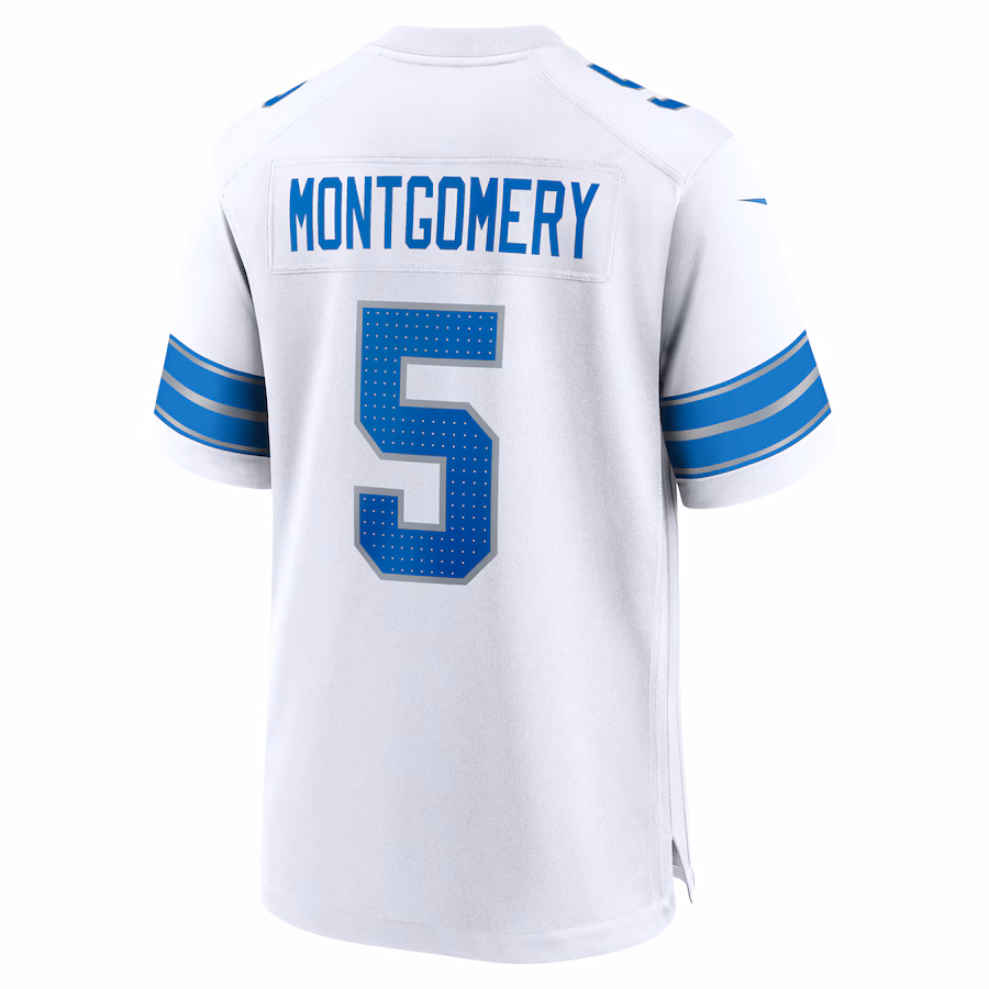 Men's David Montgomery #5 White Detroit Lions Game Jersey