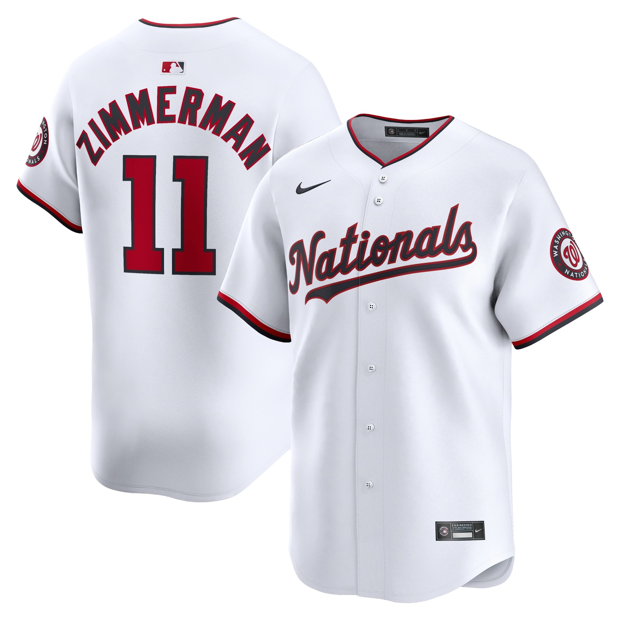 Men's Washington Nationals Ryan Zimmerman  White Home Limited Player Jersey