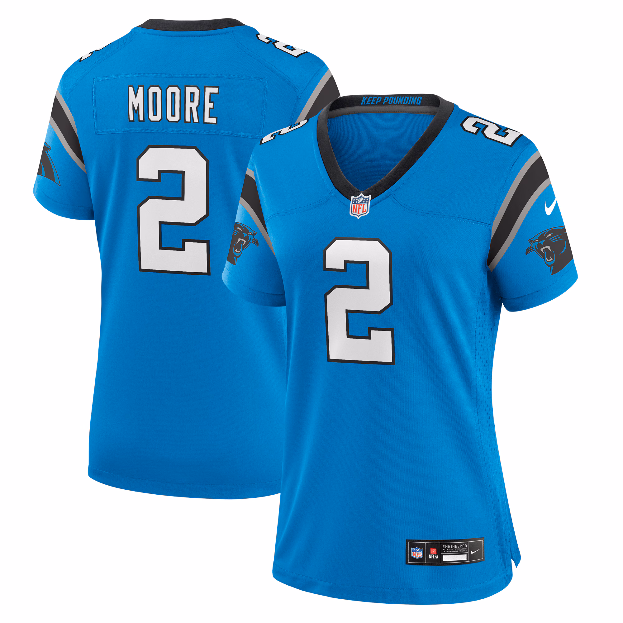 D.J. Moore Carolina Panthers Women's Player Jersey - Blue