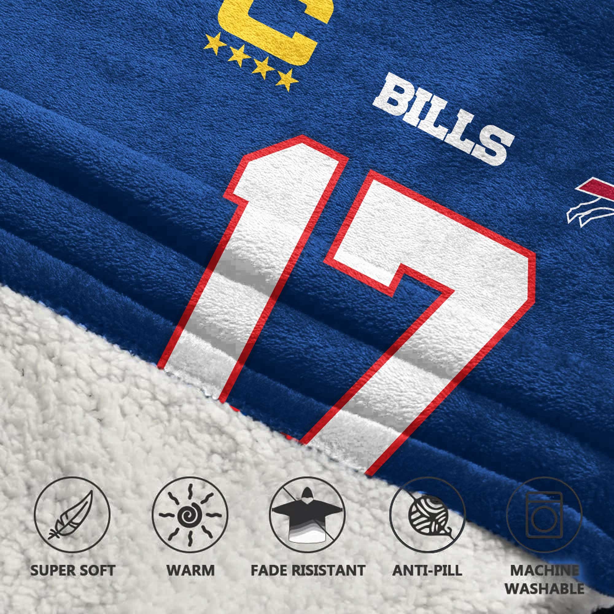 Captain J.A 17 Buffalo Football Unisex Blanket Hoodie