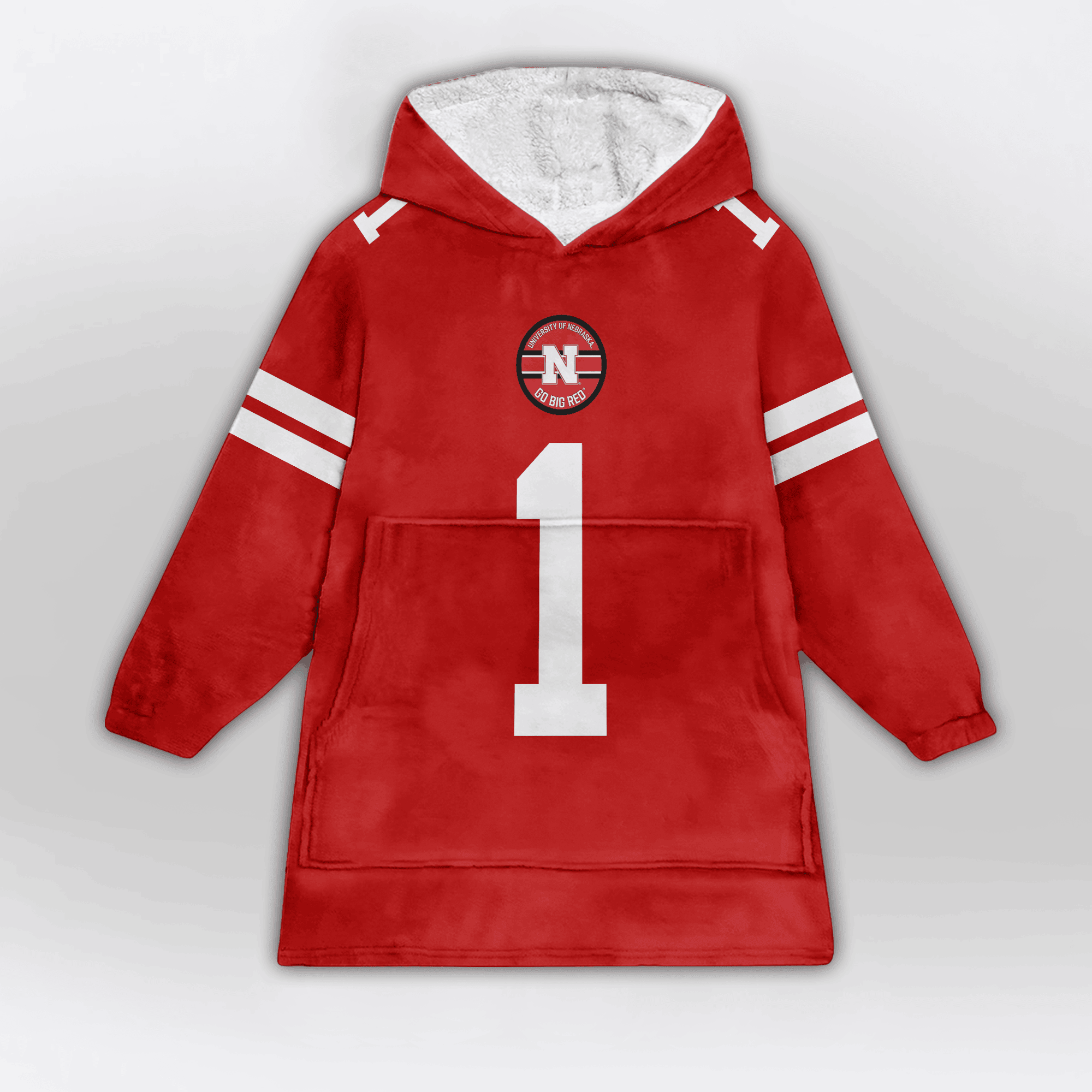 Kid 1 Nebraska Football Unisex Blanket Hoodie