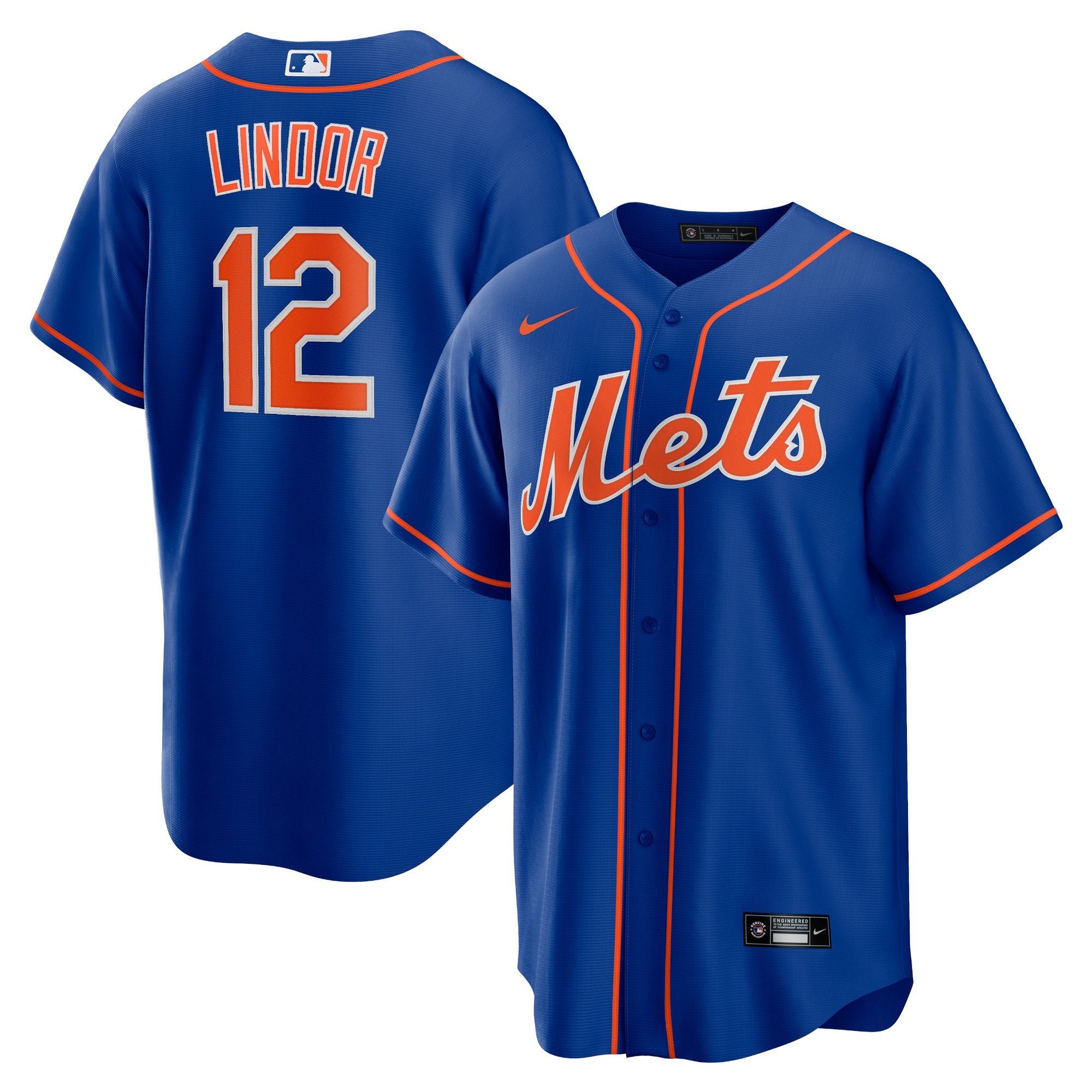 Men's New York Mets Francisco Lindor  Royal Alternate Replica Player Jersey