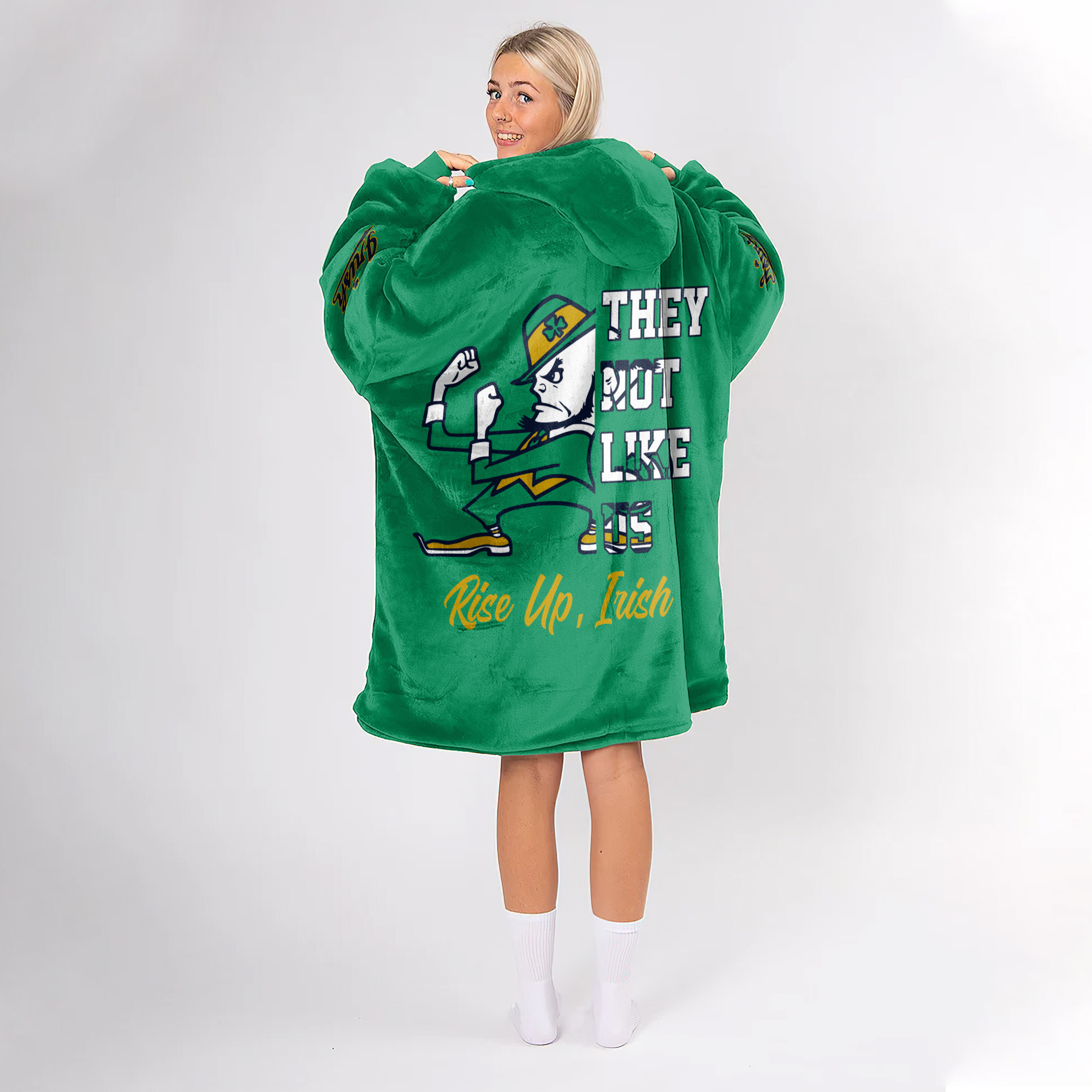 Adult Notre Dame Football Unisex Blanket Hoodie