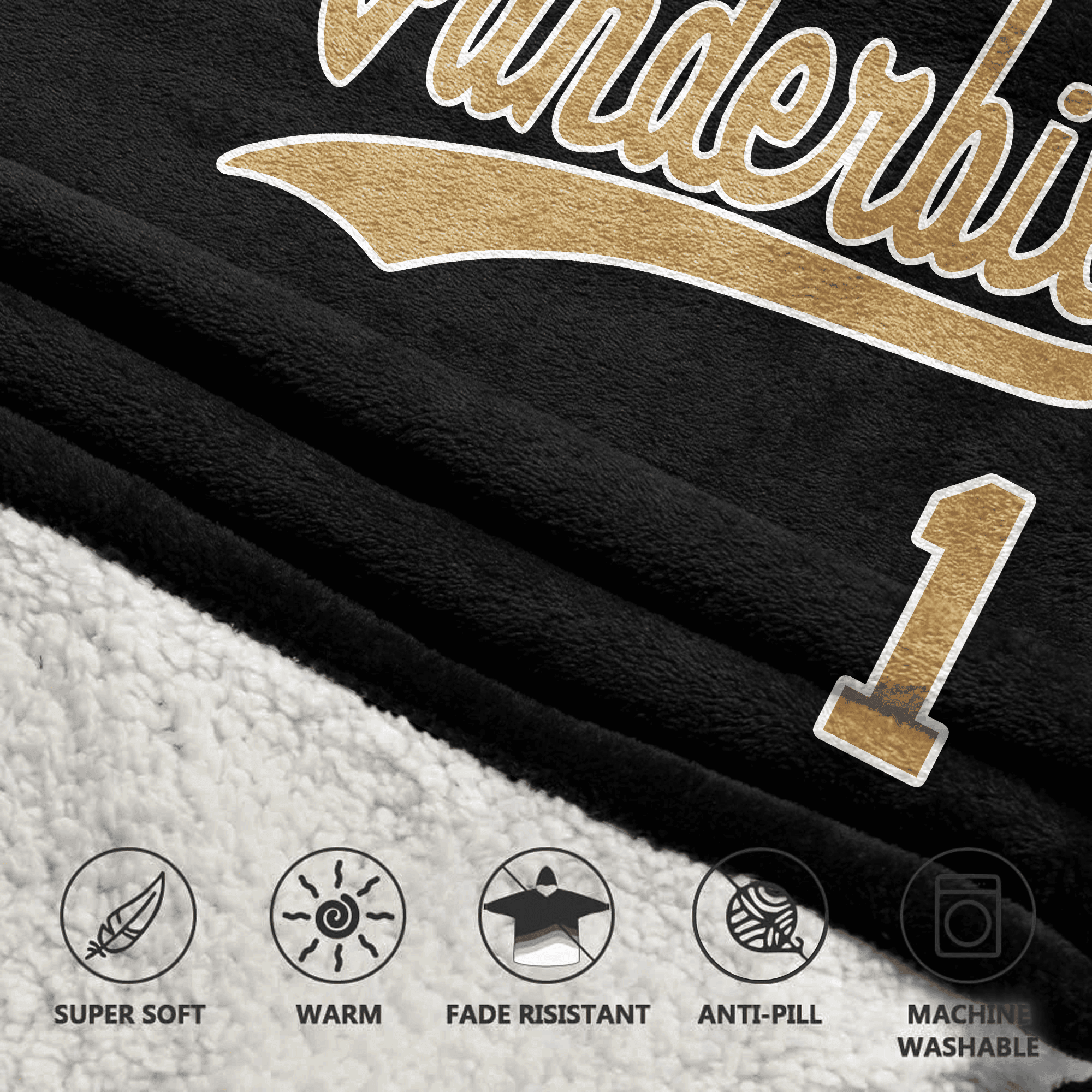 Adult 1 Vanderbilt Football Unisex Blanket Hoodie