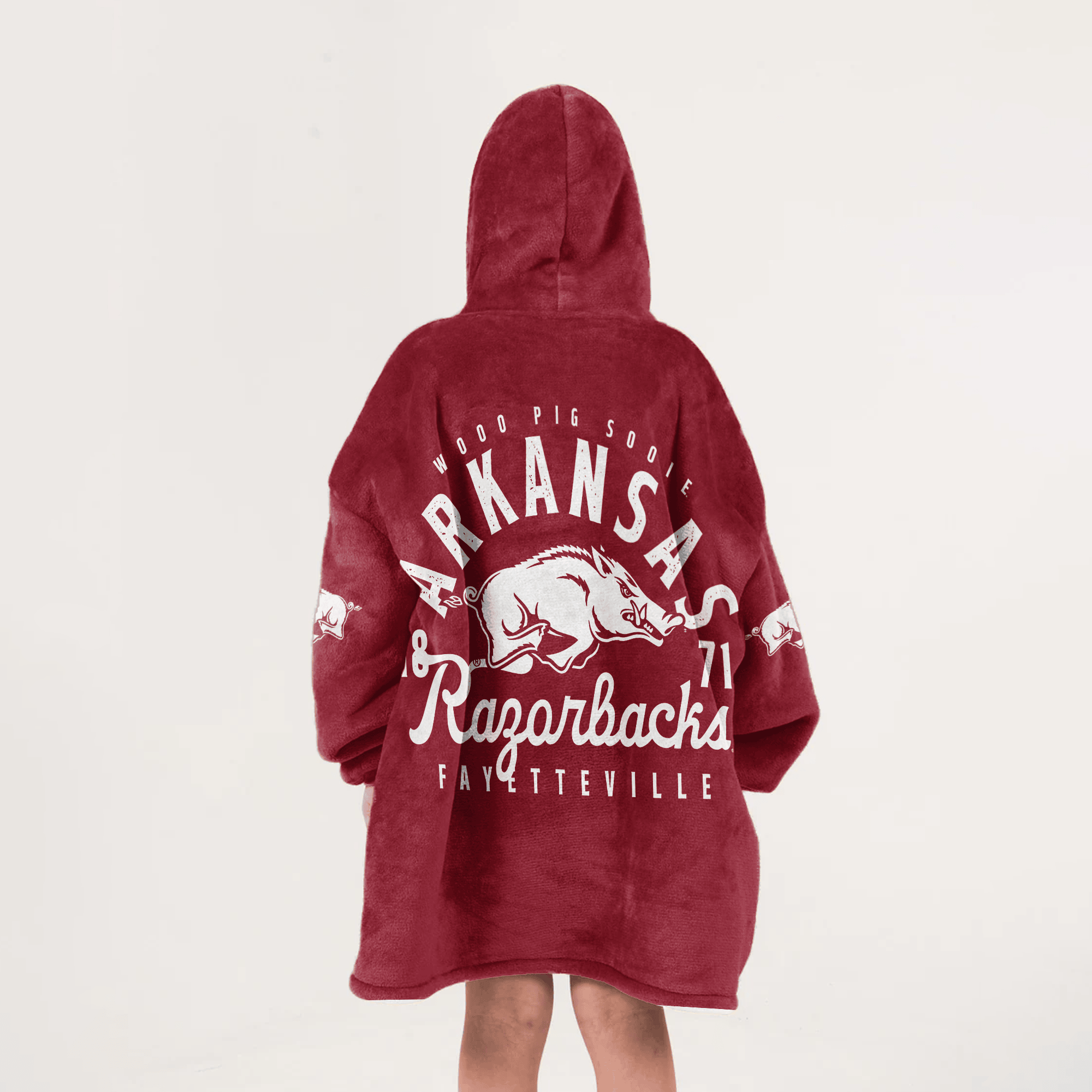 Kid Arkansas Football Unisex Blanket Hoodie