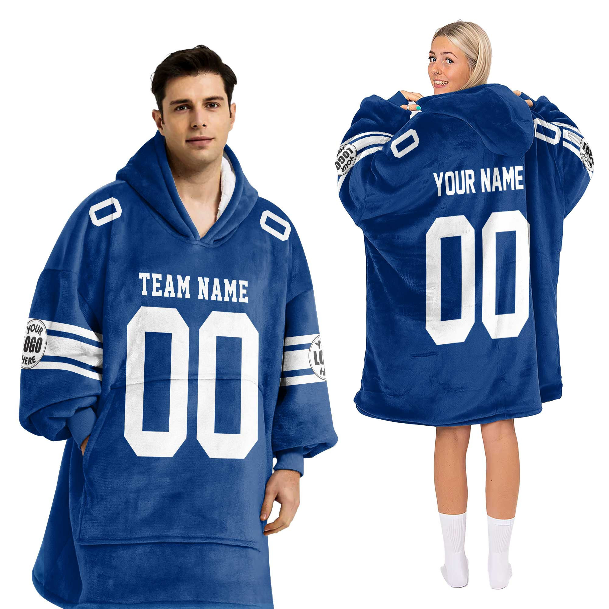 Adult Custom Blanket Hoodie BYU Inspired Color