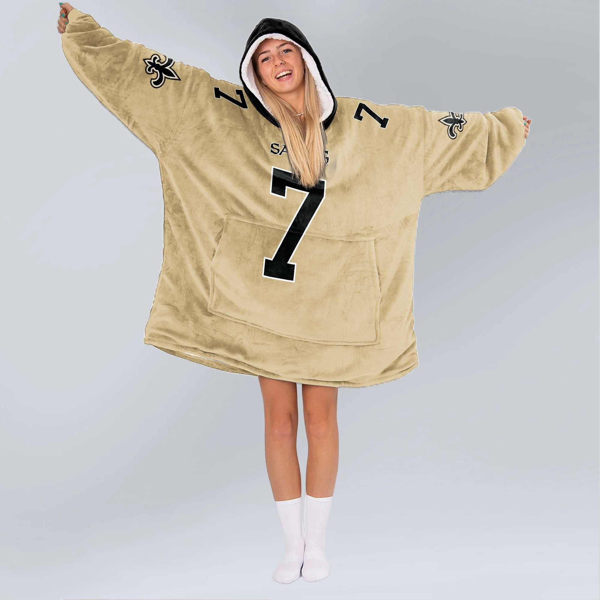 Adult T.H 7 New Orleans Football Unisex Blanket Hoodie