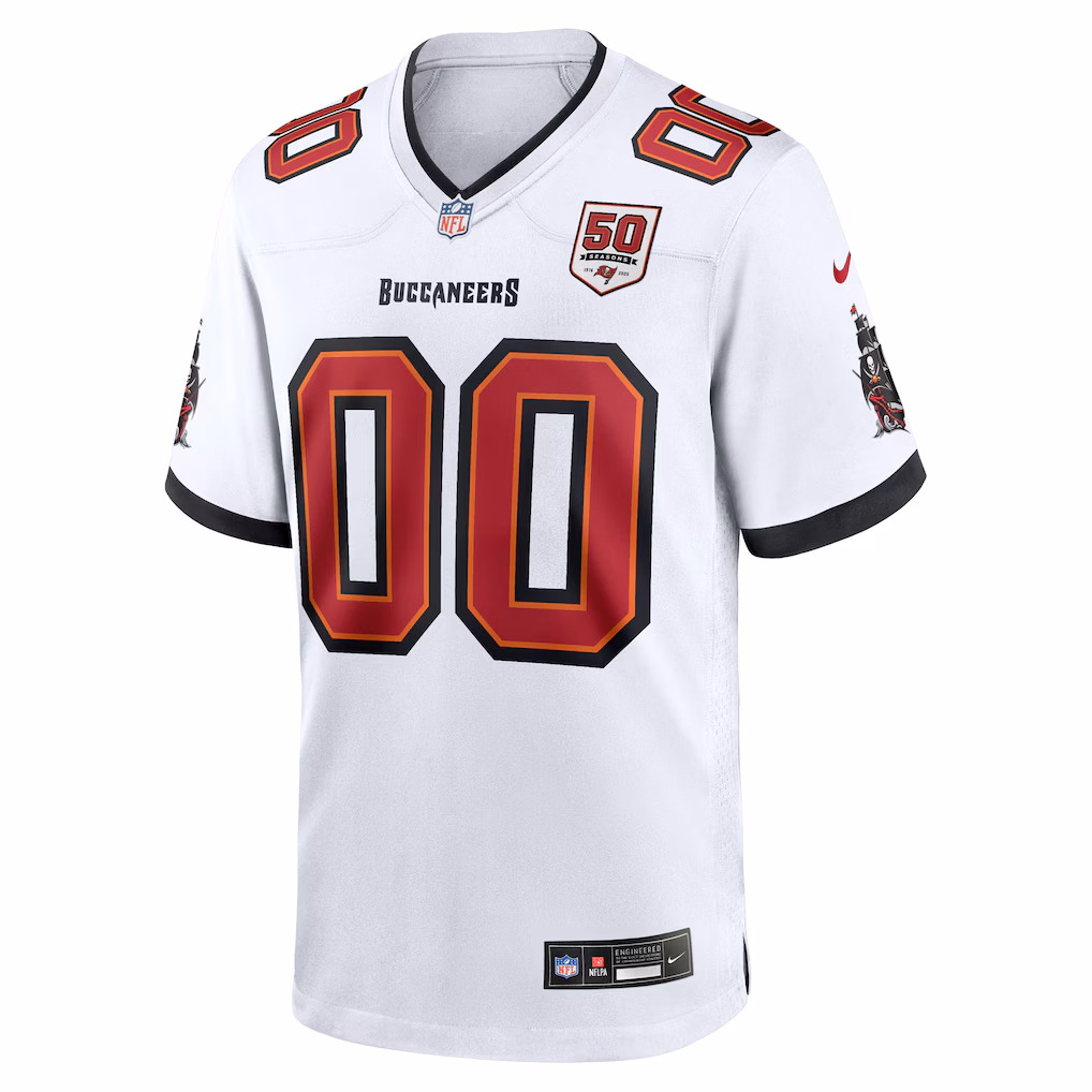 Custom Tampa Bay Buccaneers 50th Season Game Jersey - White