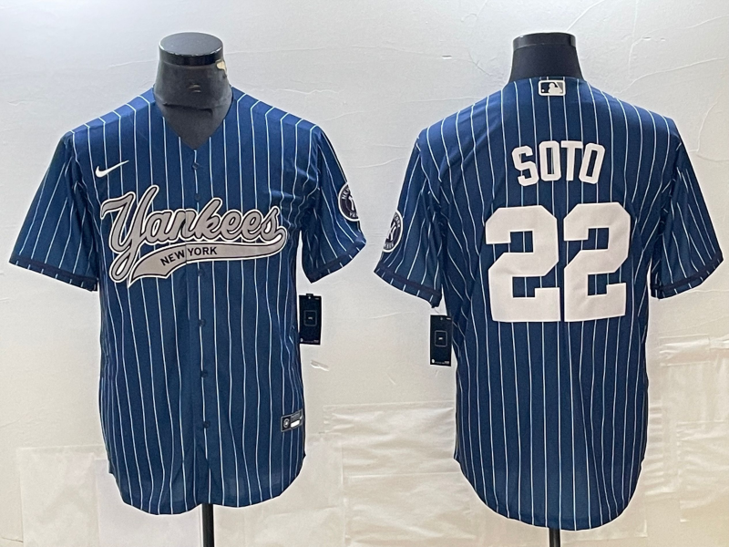Men's  New York Yankees #22  Blue Juan Soto Jersey