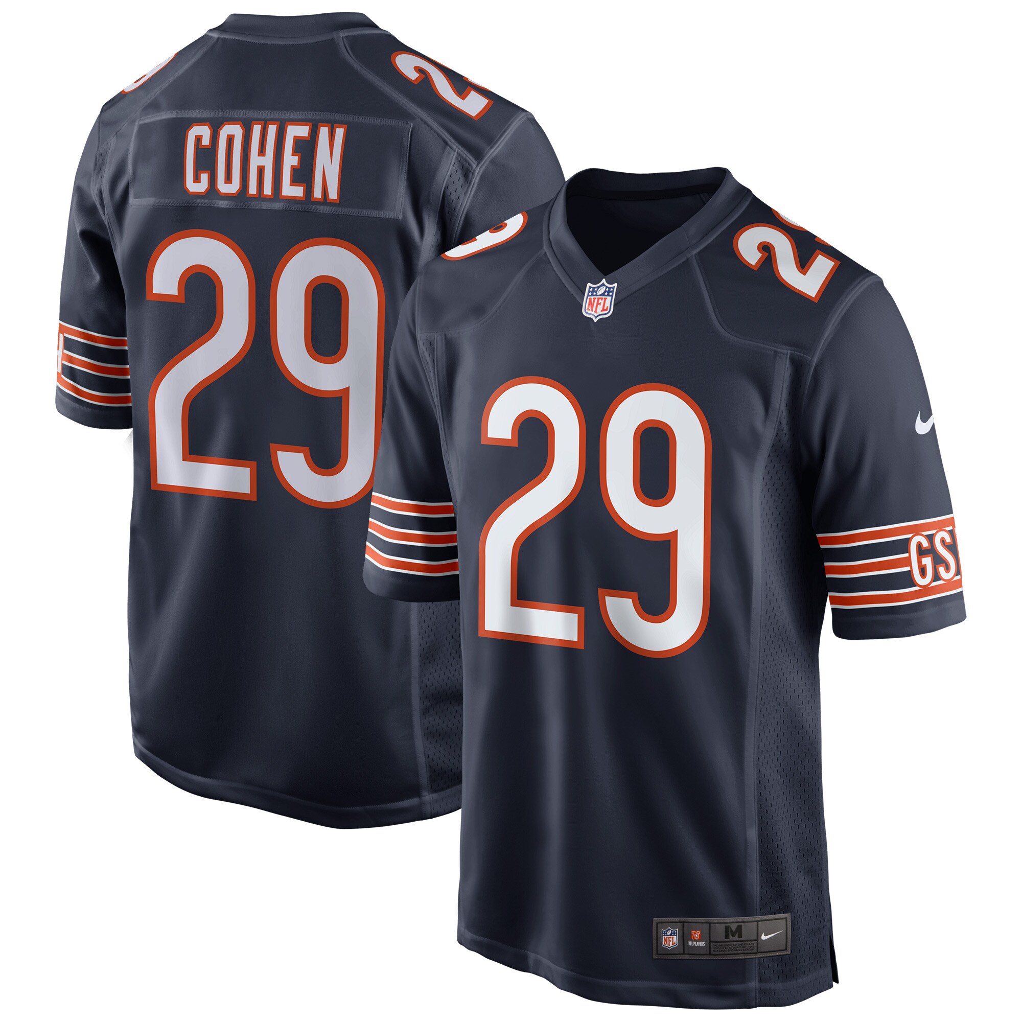 Tarik Cohen Chicago Bears  Game Player Jersey - Navy