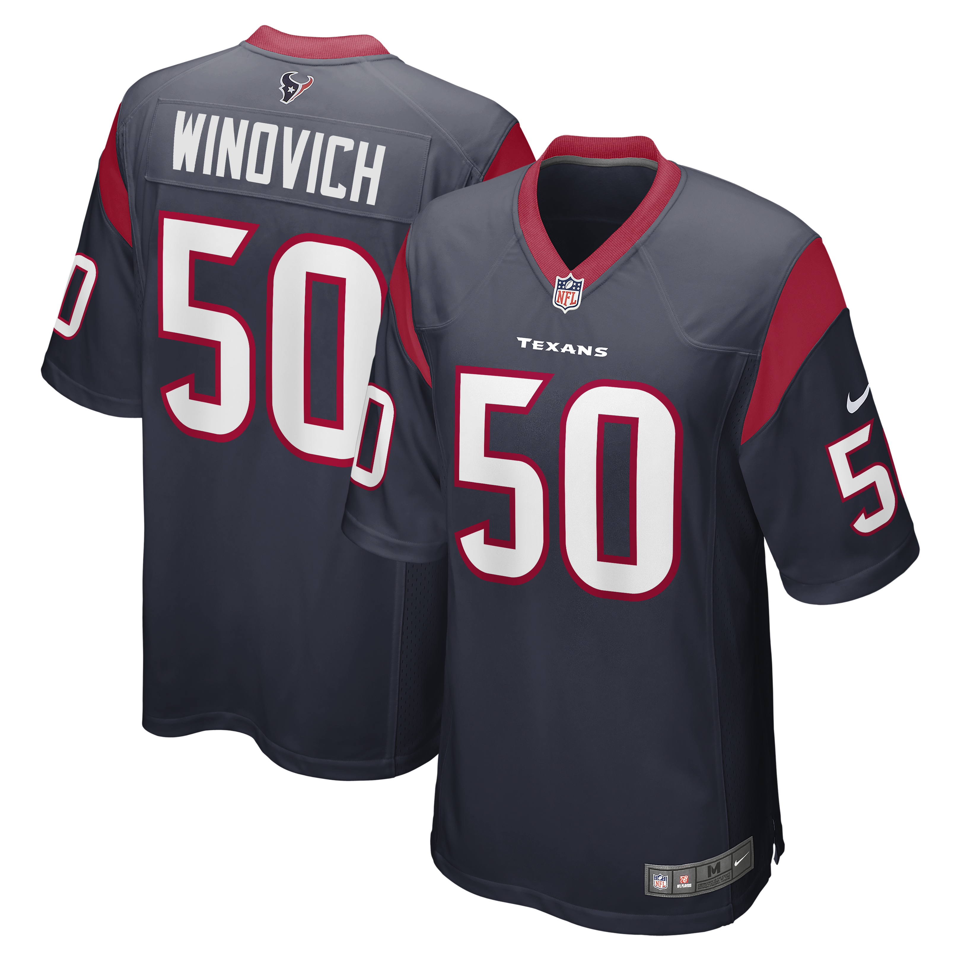 Chase Winovich Houston Texans  Game Player Jersey - Navy