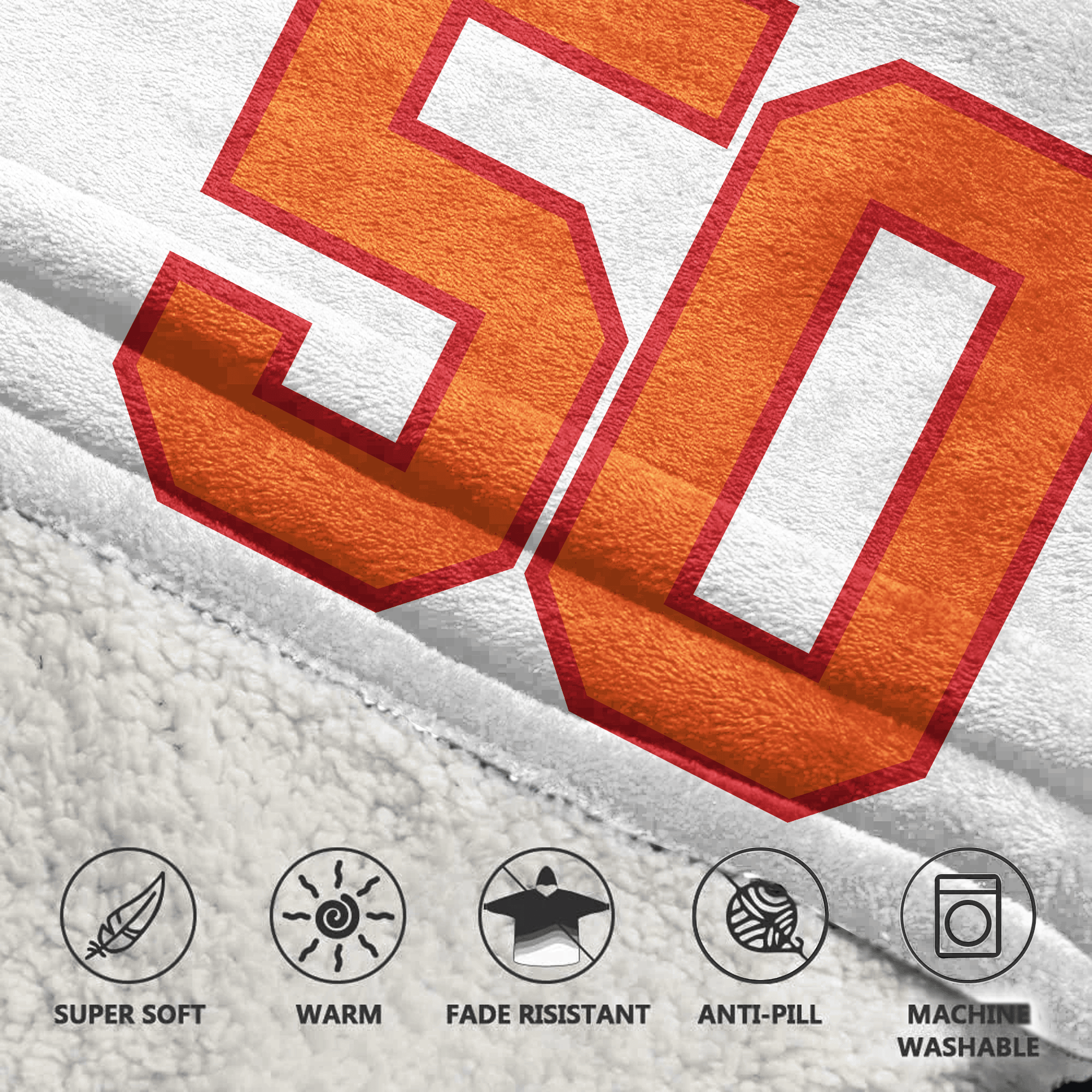 Kid V.V 50 Tampa Bay Football 50th Season Game Unisex Blanket Hoodie