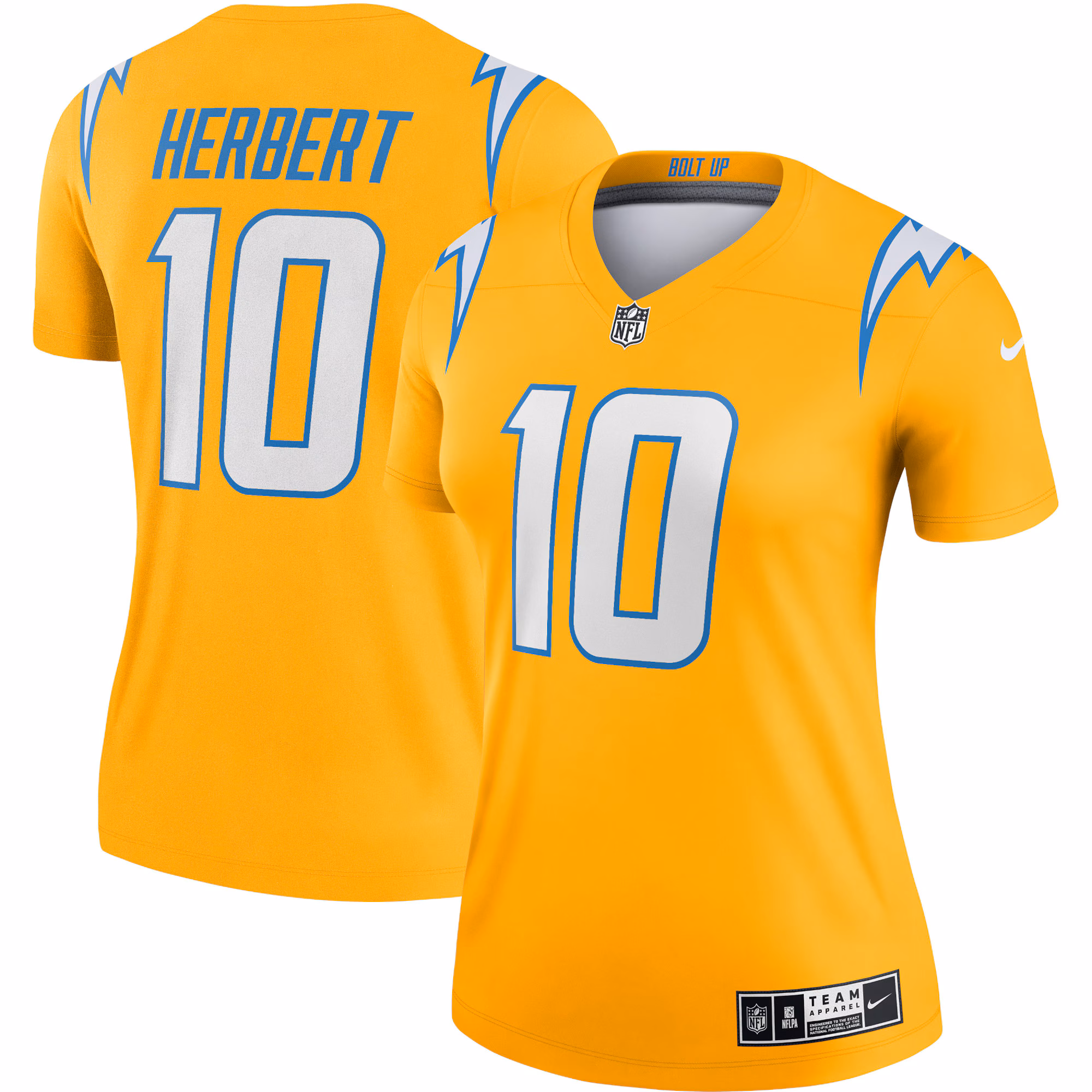 Justin Herbert Los Angeles Chargers Women's Inverted Legend Jersey - Gold