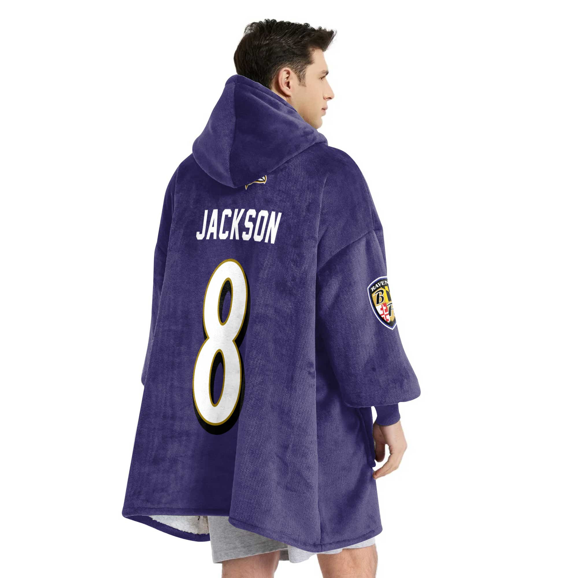 Adult 8 Baltimore Football Unisex Blanket Hoodie