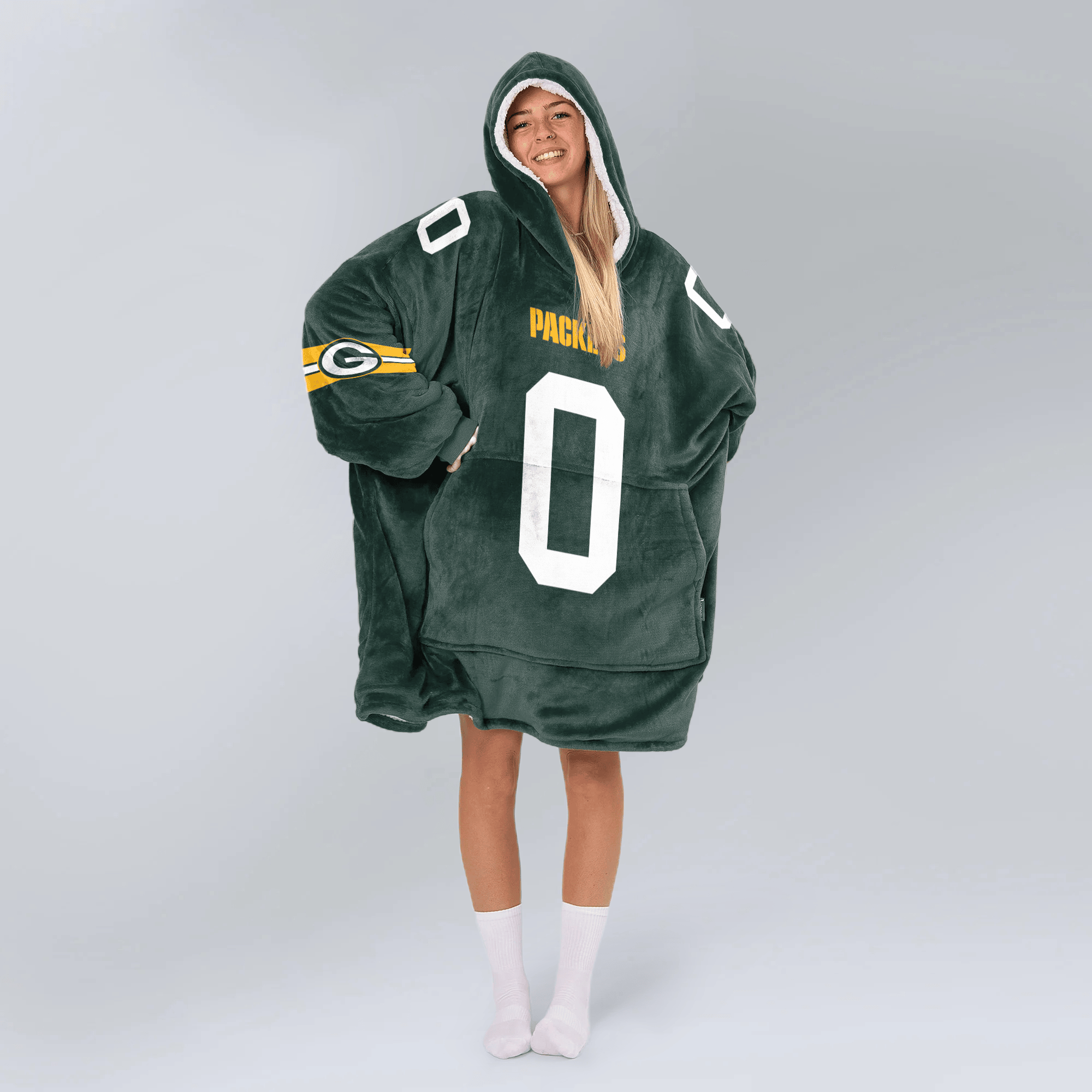 Adult 0 Green Bay Football Unisex Blanket Hoodie