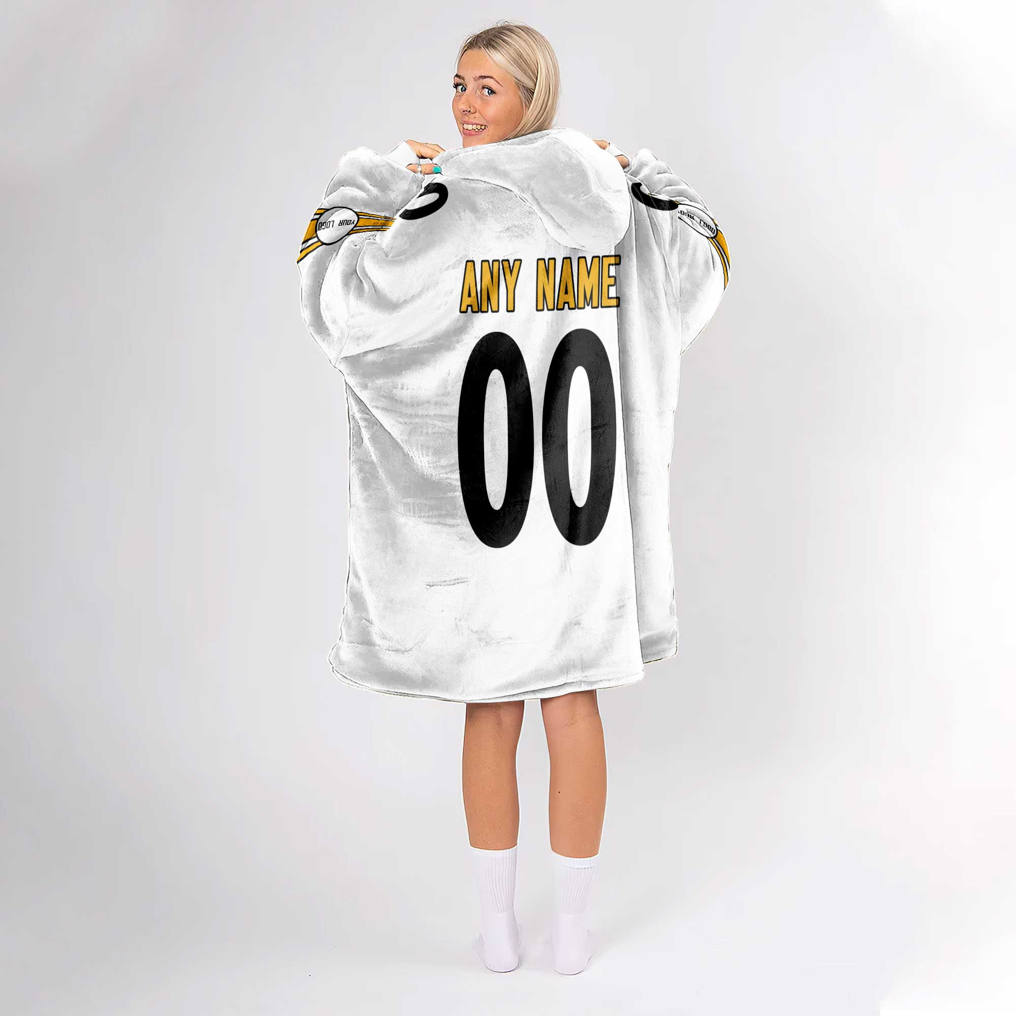 Adult Custom Blanket Hoodie Pittsburgh Inspired Color