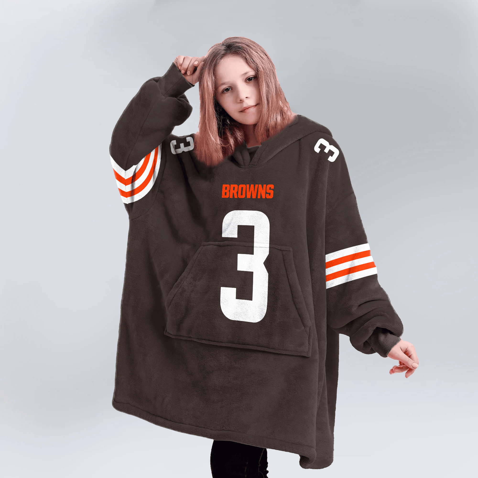 Kid J.J 3 Cleveland Football Unisex Blanket Hoodie