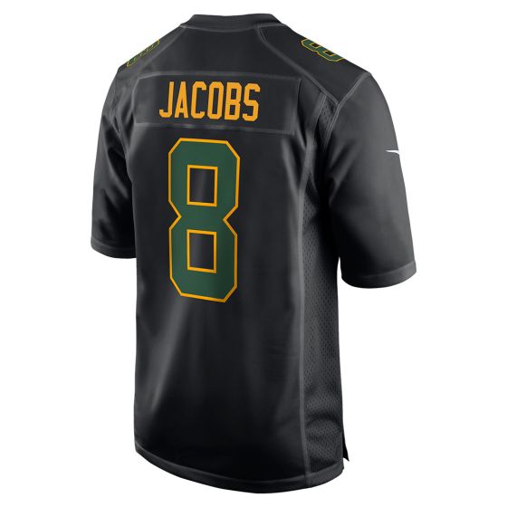 Green Bay Packers #8 Josh Jacobs Black Fashion Game Jersey