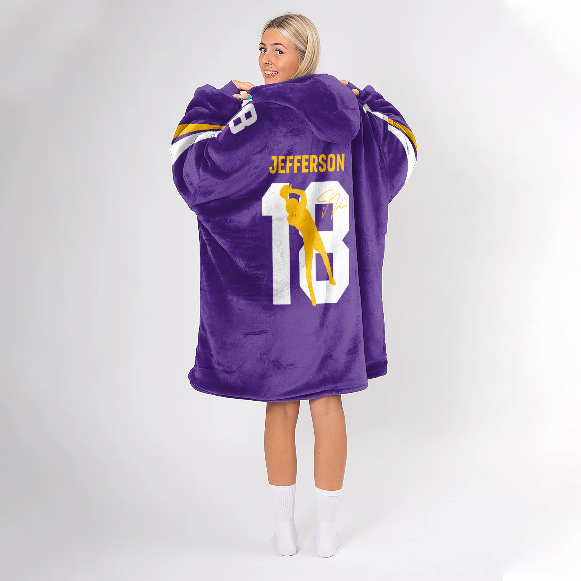 Adult 18 Minnesota Football Unisex Blanket Hoodie