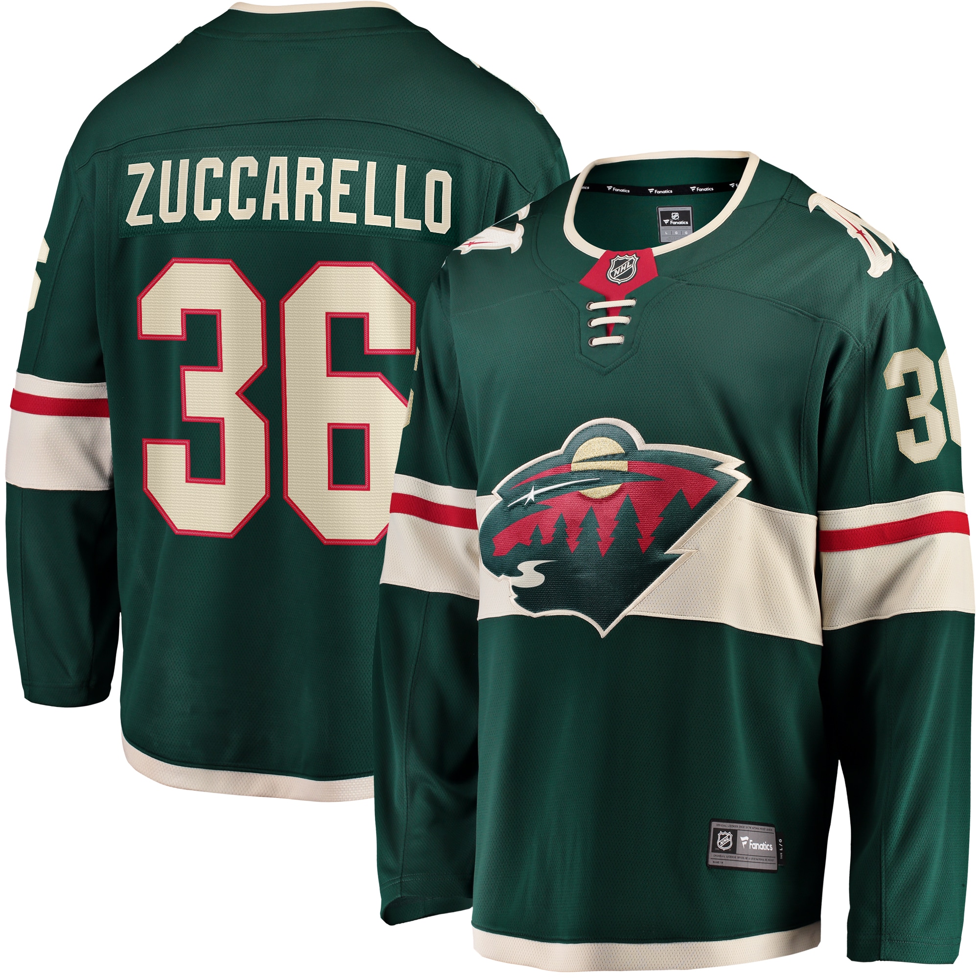 Mats Zuccarello Minnesota Wild Premier Breakaway Player Jersey - Green