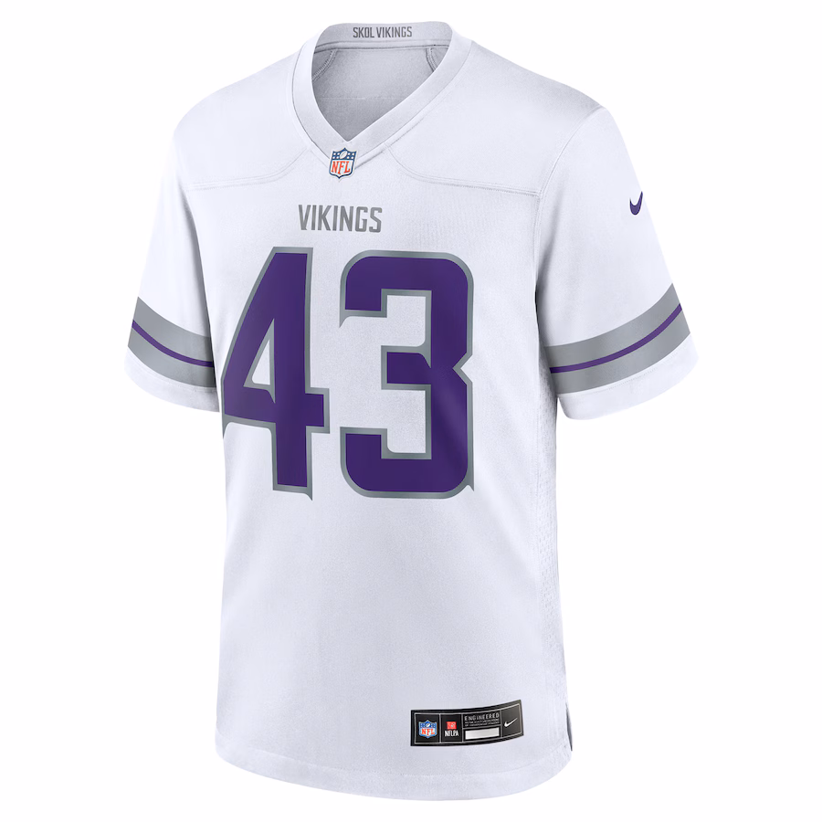 Men's Andrew Van Ginkel #43 White Minnesota Vikings Alternate Game Jersey