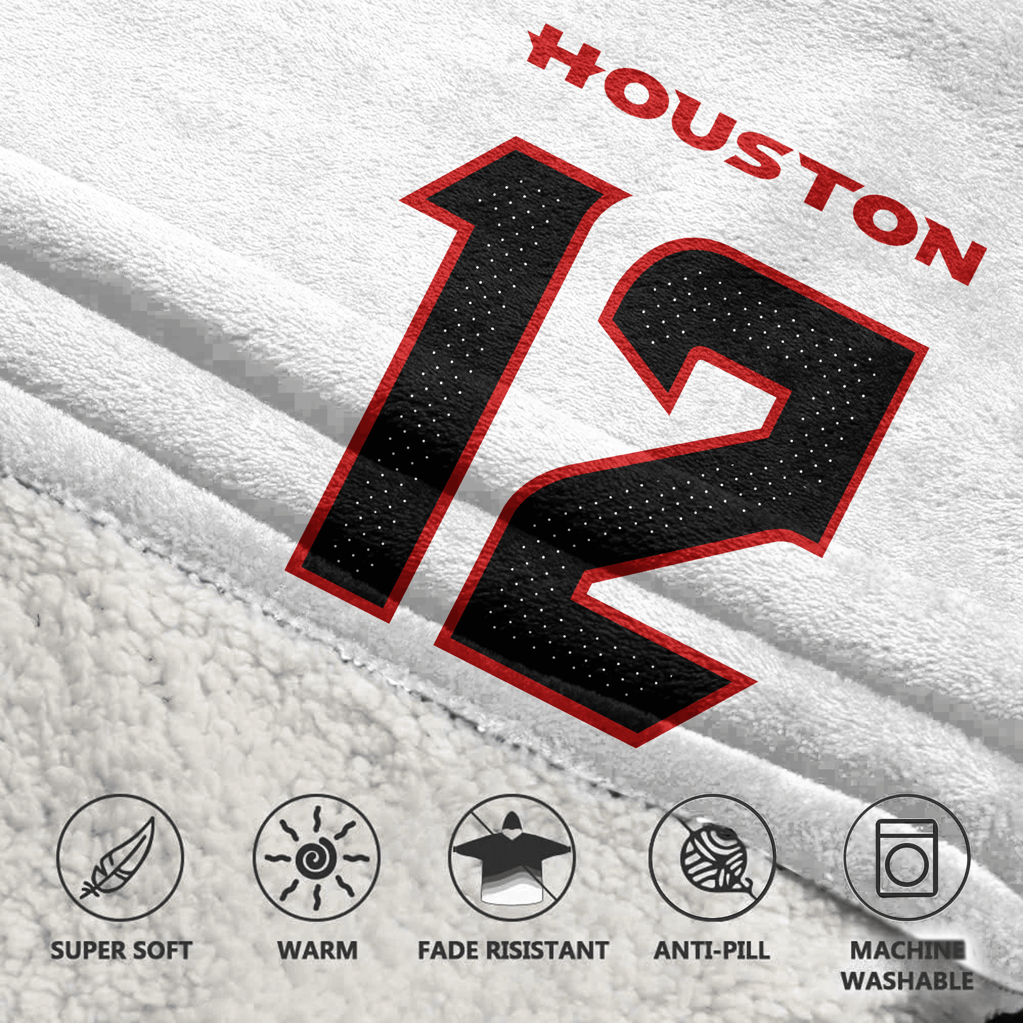 Adult N.C 12 Houston Football Unisex Blanket Hoodie