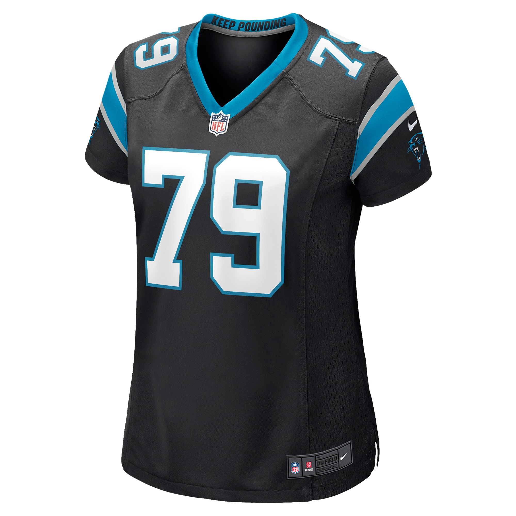 Ikem Ekwonu Carolina Panthers  Women's Player Game Jersey - Black