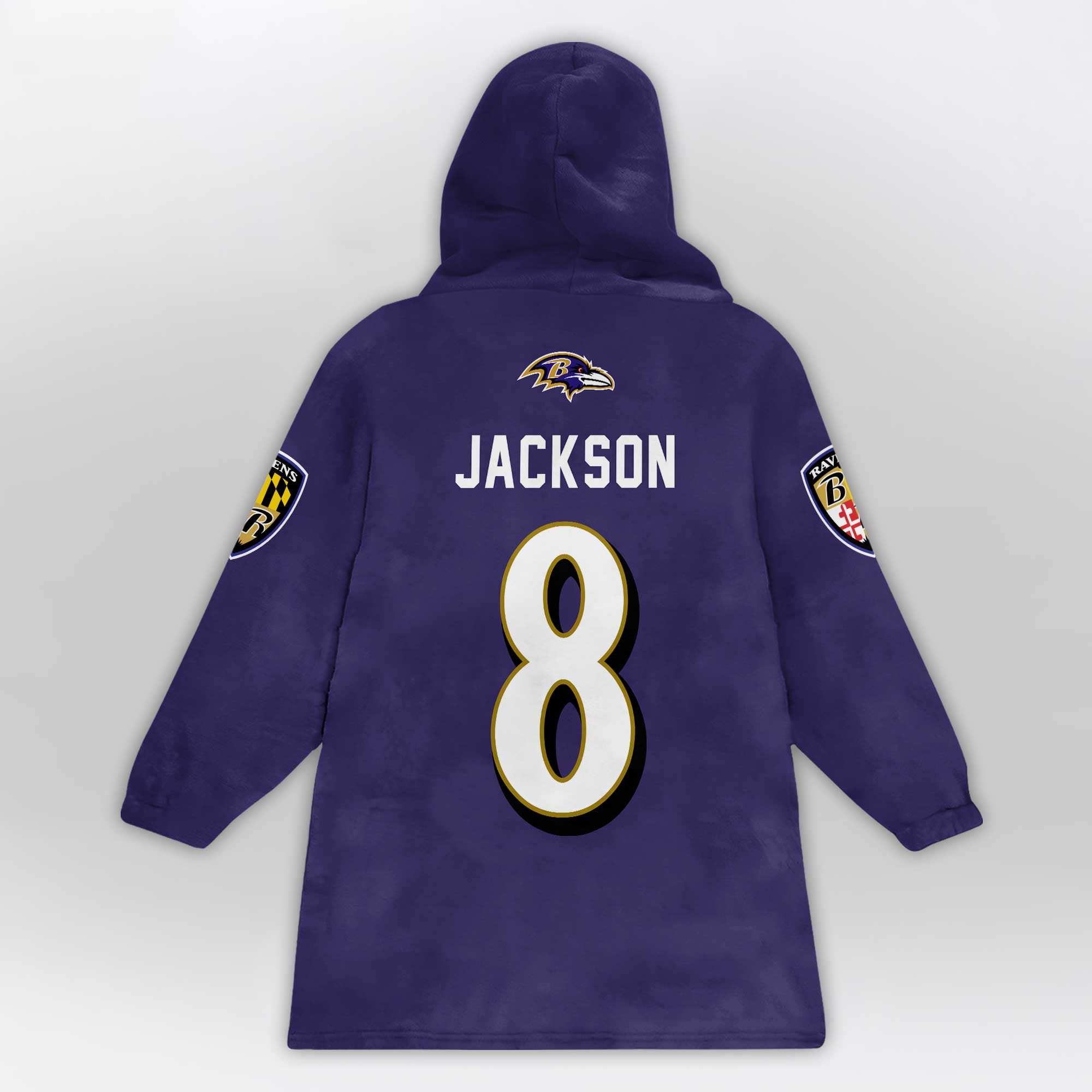 Kid 8 Baltimore Football Unisex Blanket Hoodie