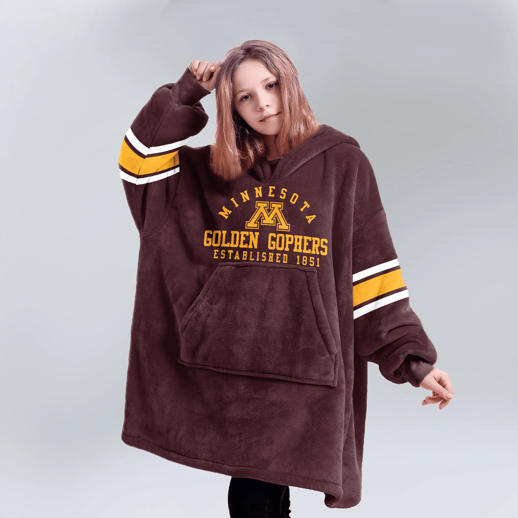 Kid Minnesota Football Unisex Blanket Hoodie