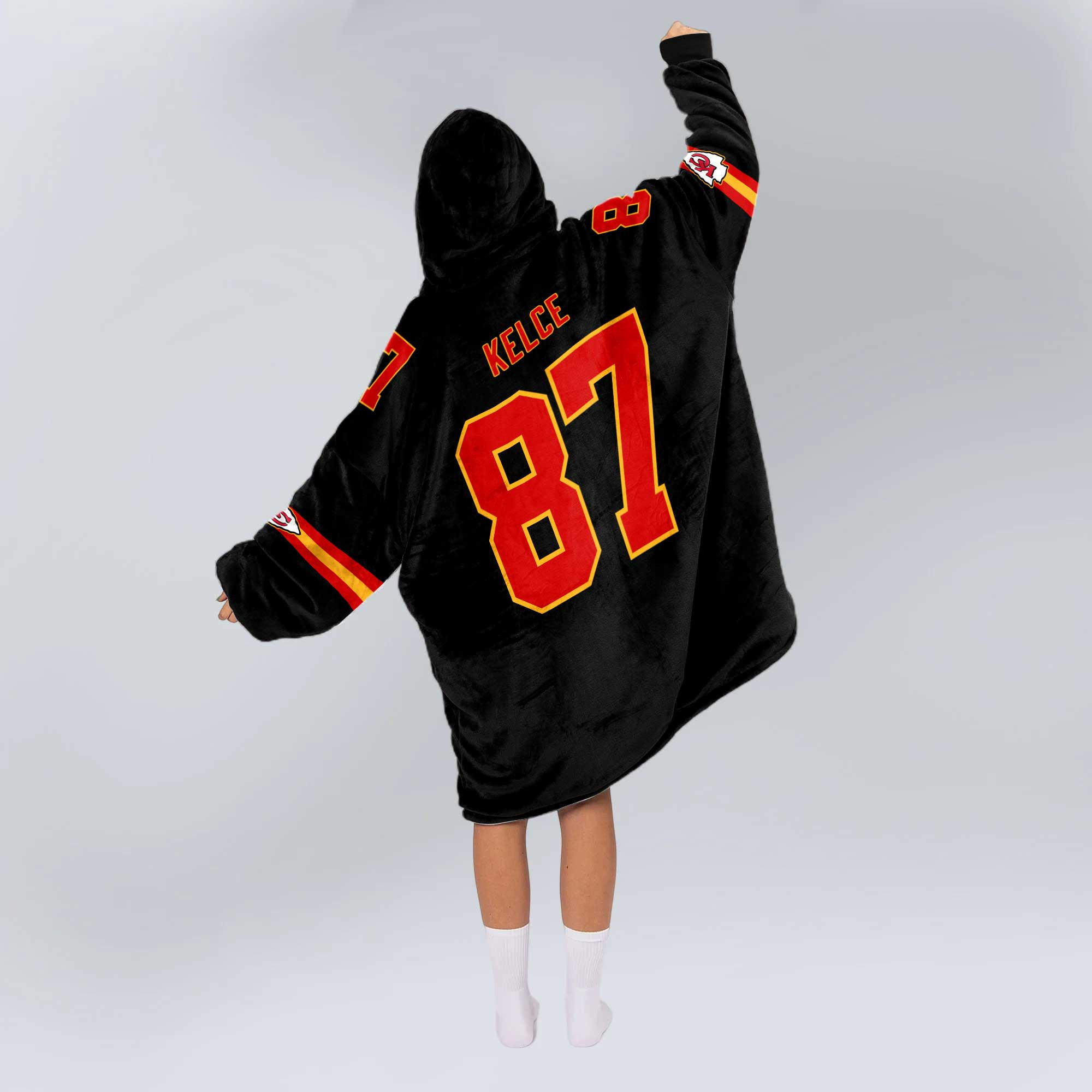Adult 87 Kansas City Football Unisex Blanket Hoodie