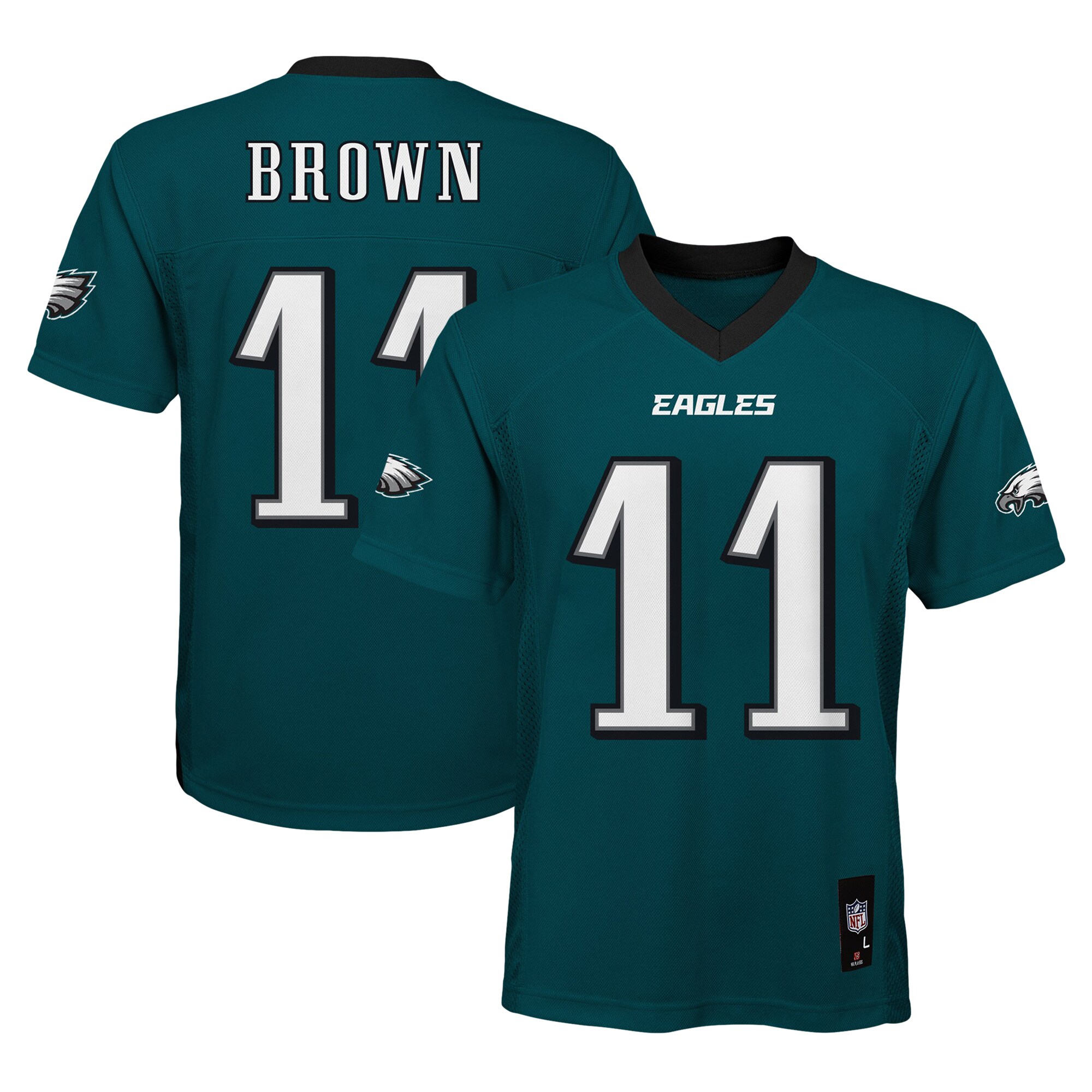 A.J. Brown Philadelphia Eagles #11 Youth Replica Player Jersey - Midnight Green