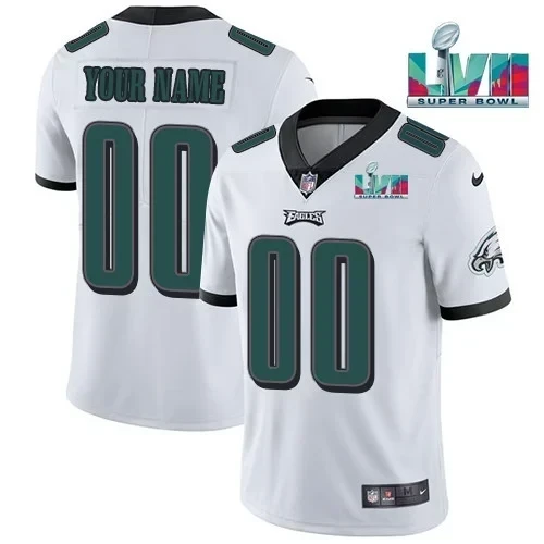 Men's Players Limited Custom Jersey Super Bowl LVII Patch-Green & Black & White