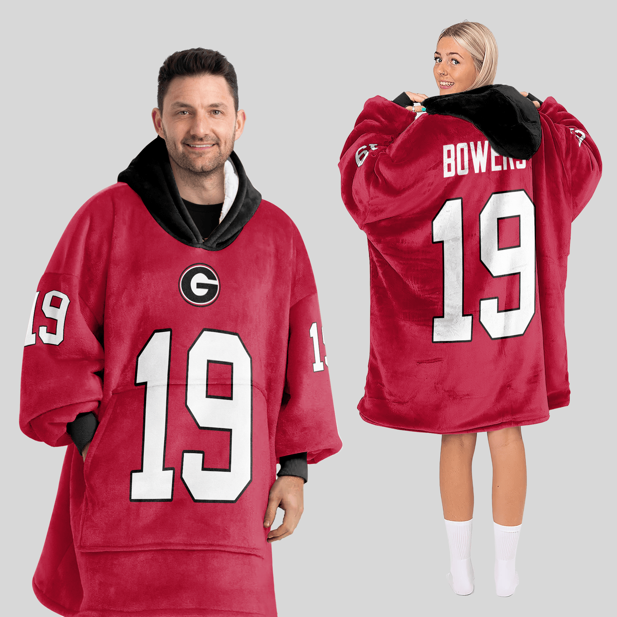Adult B.B 19 Georgia Football Unisex Blanket Hoodie
