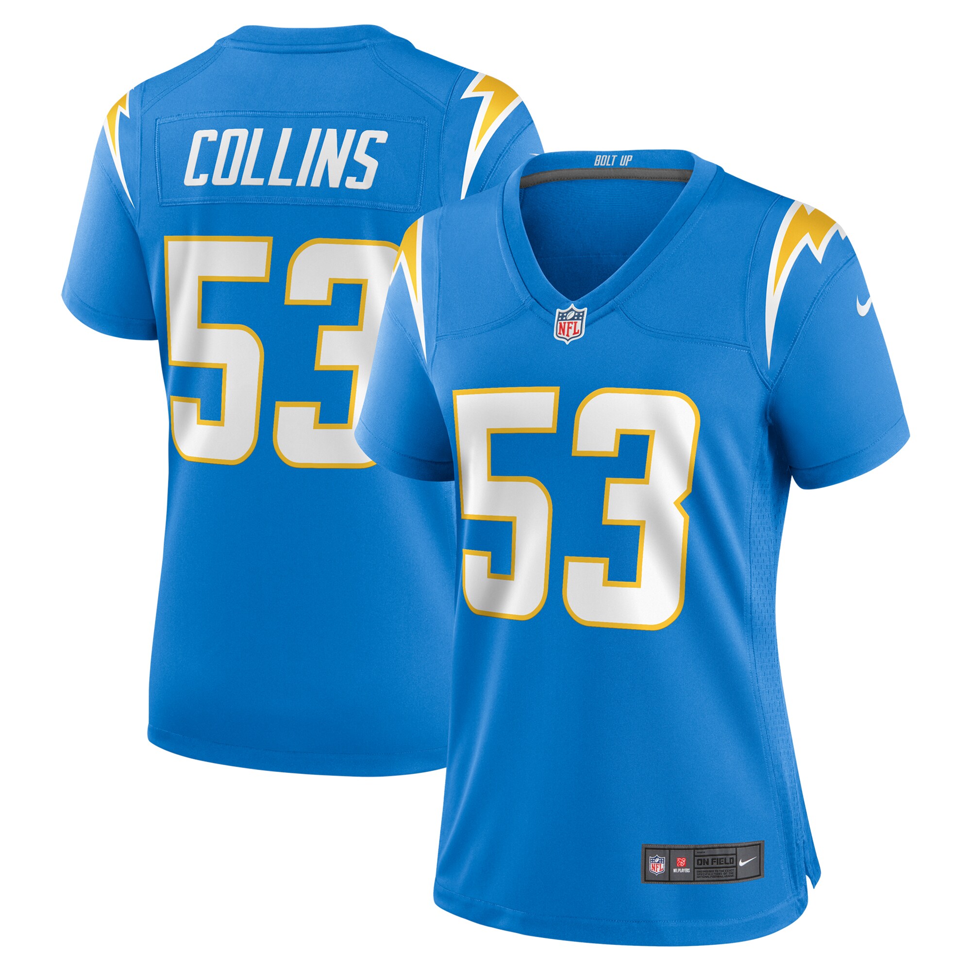 Chris Collins Los Angeles Chargers Women's Team Game Jersey -  Powder Blue