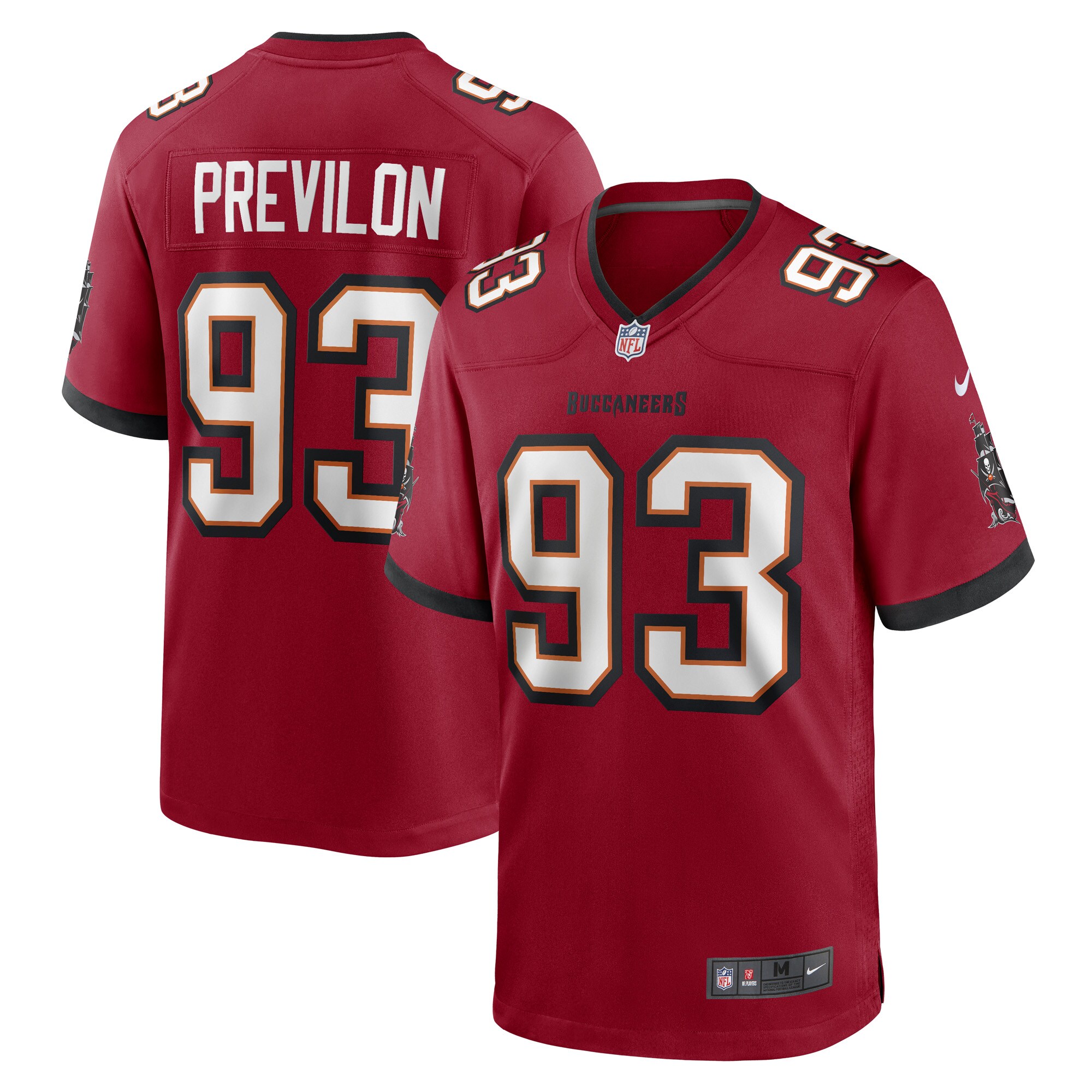 Willington Previlon Tampa Bay Buccaneers  Game Player Jersey - Red