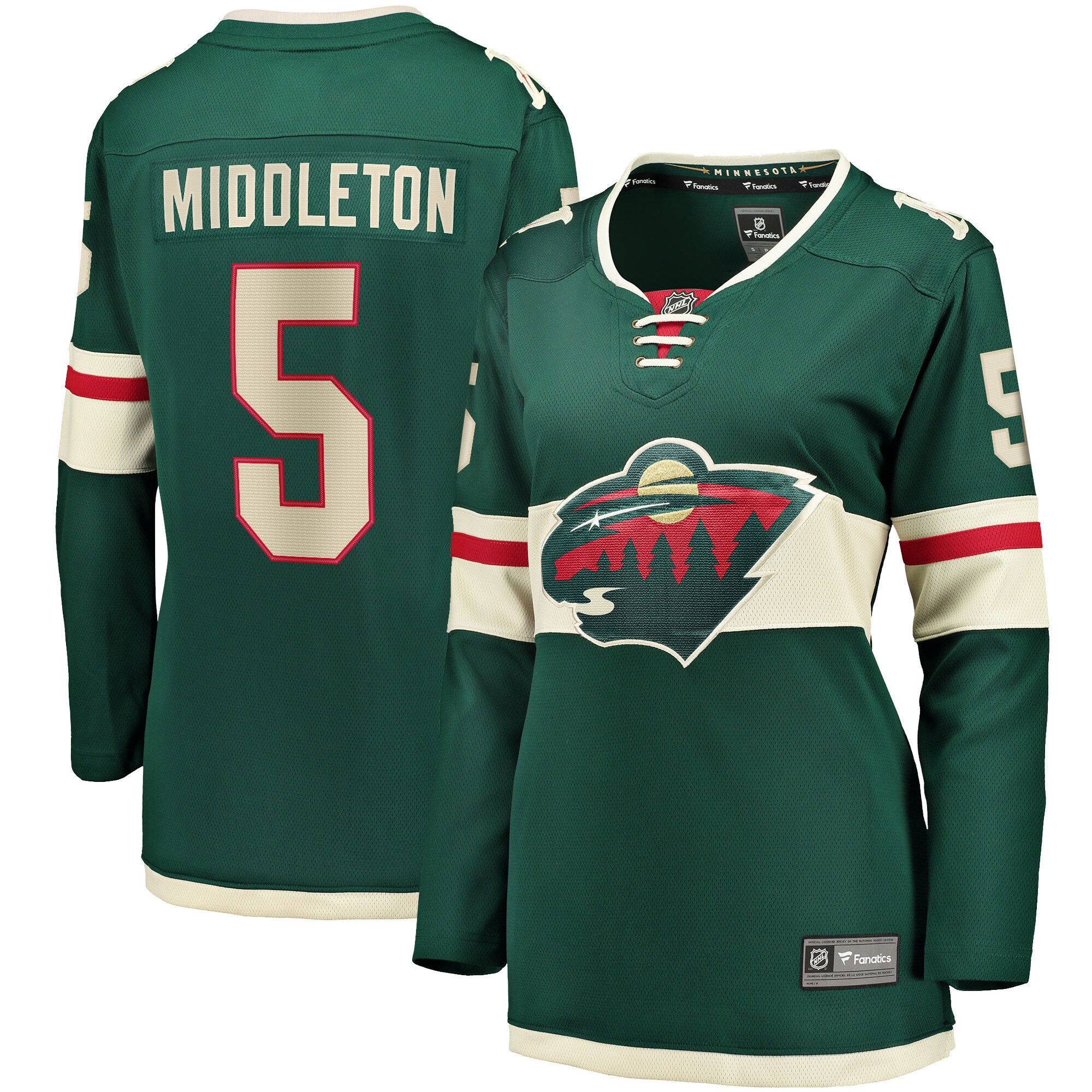 Jake Middleton Minnesota Wild Women's Home Breakaway Player Jersey - Green