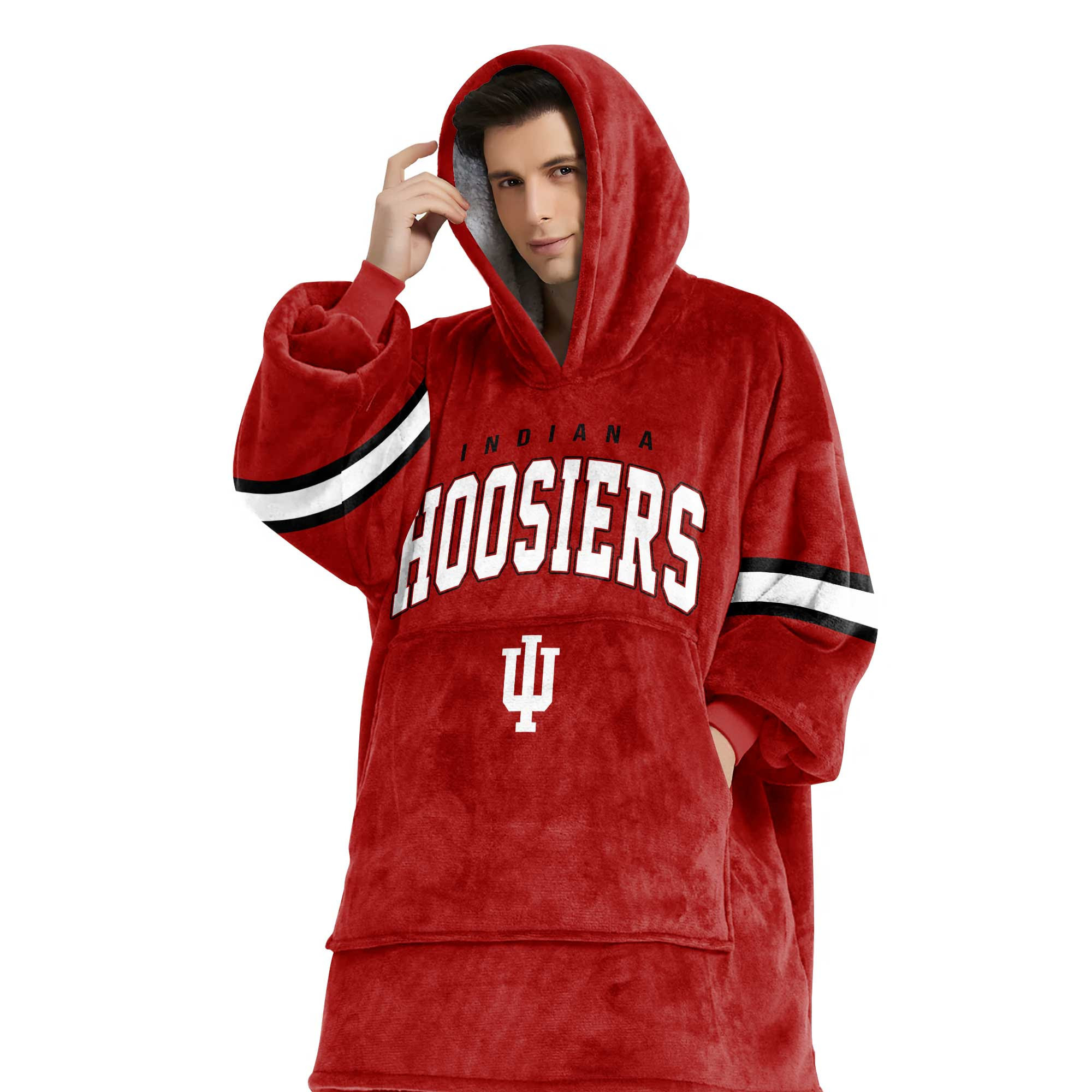 Adult Indiana Football Unisex Blanket Hoodie