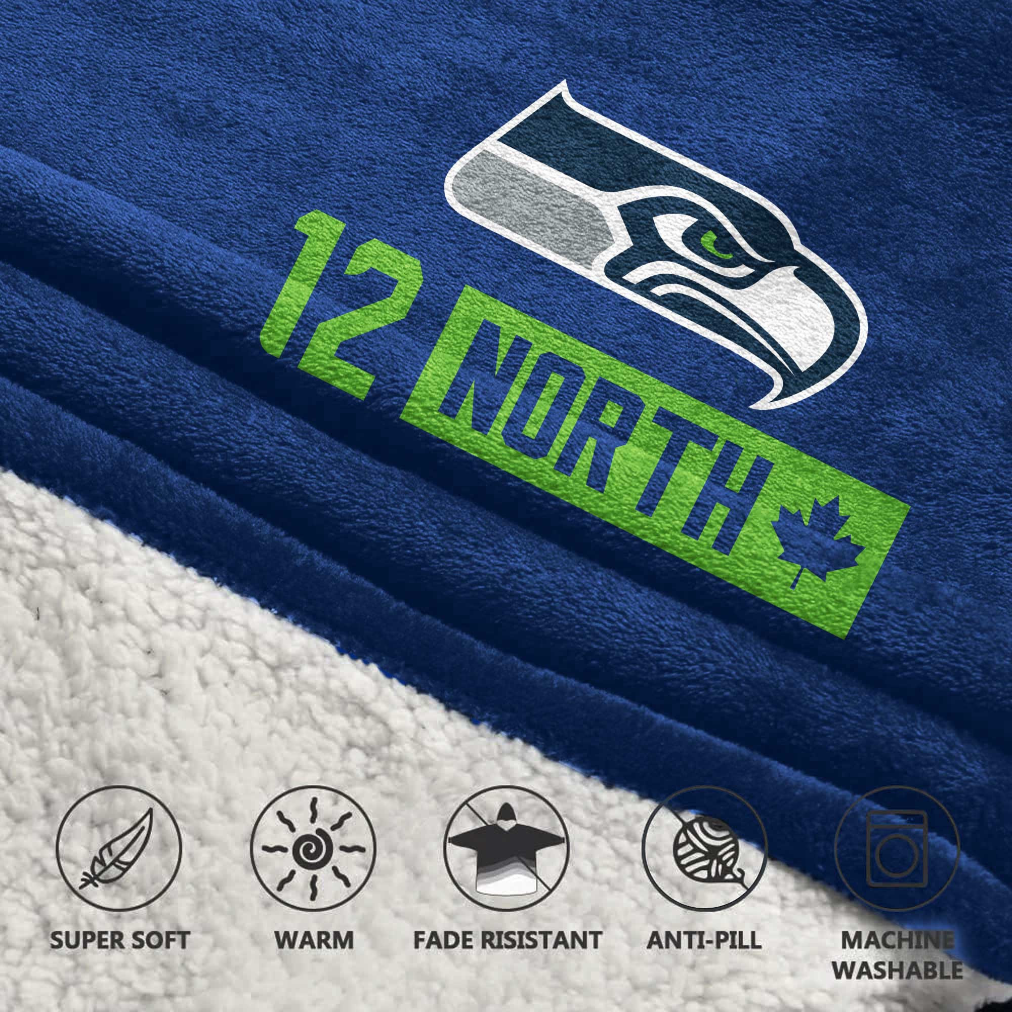 Kid North 12 Seattle Football Unisex Blanket Hoodie