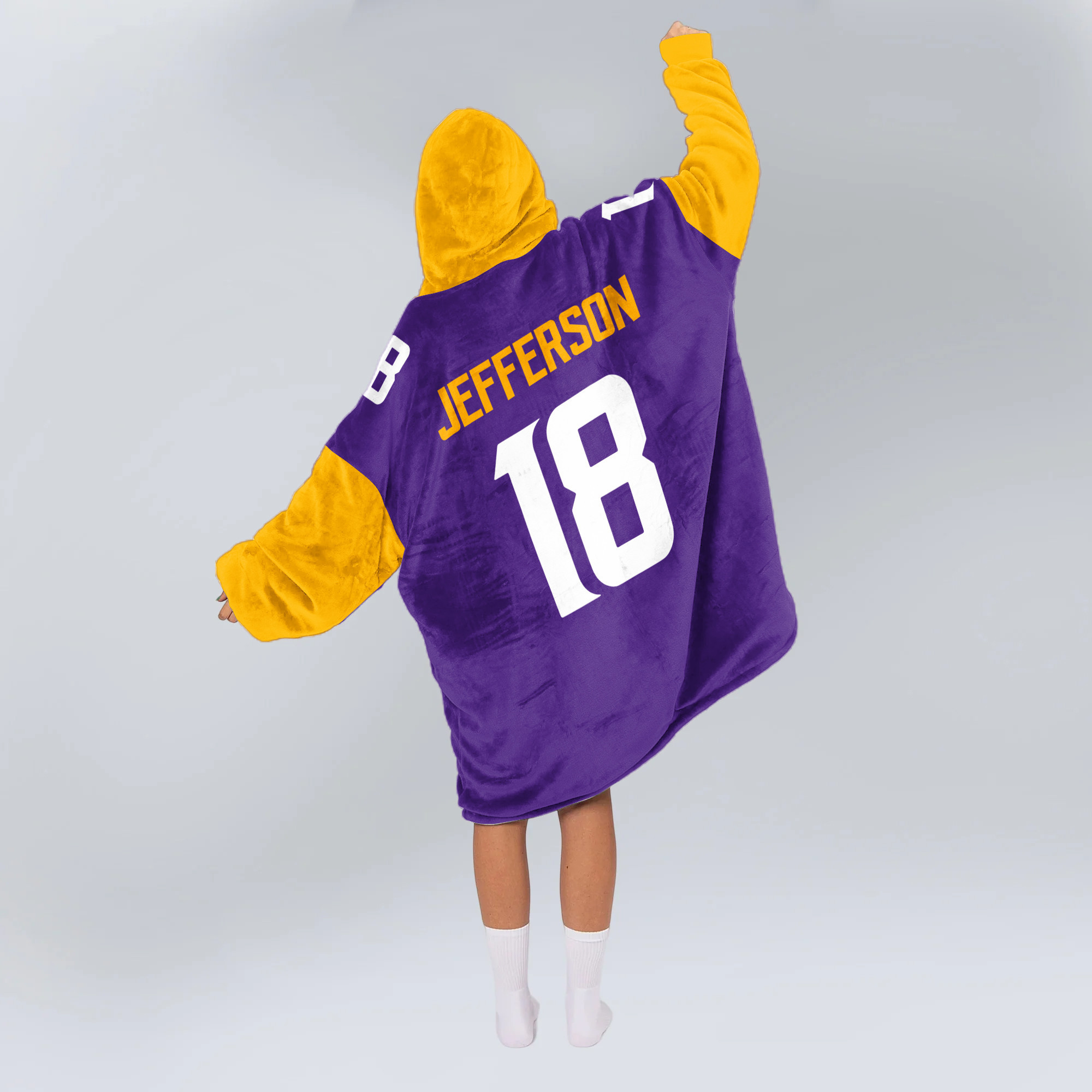 Adult JJ 18 Minnesota Football Unisex Blanket Hoodie