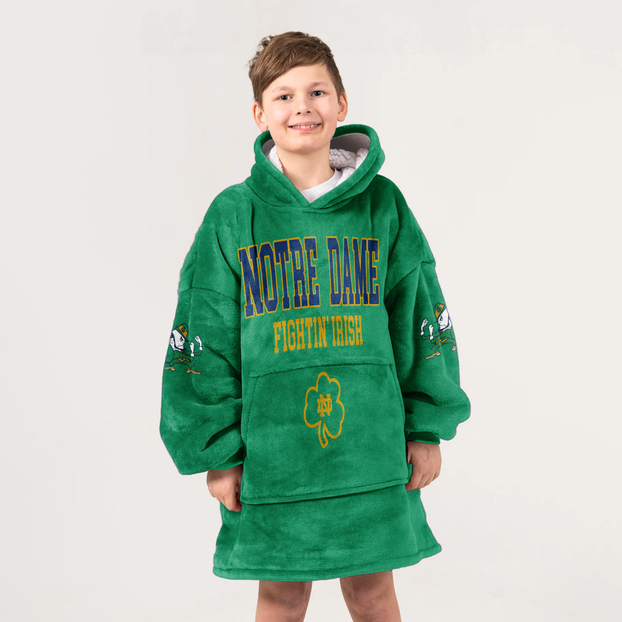 Adult #1 Notre Dame Football Unisex Blanket Hoodie