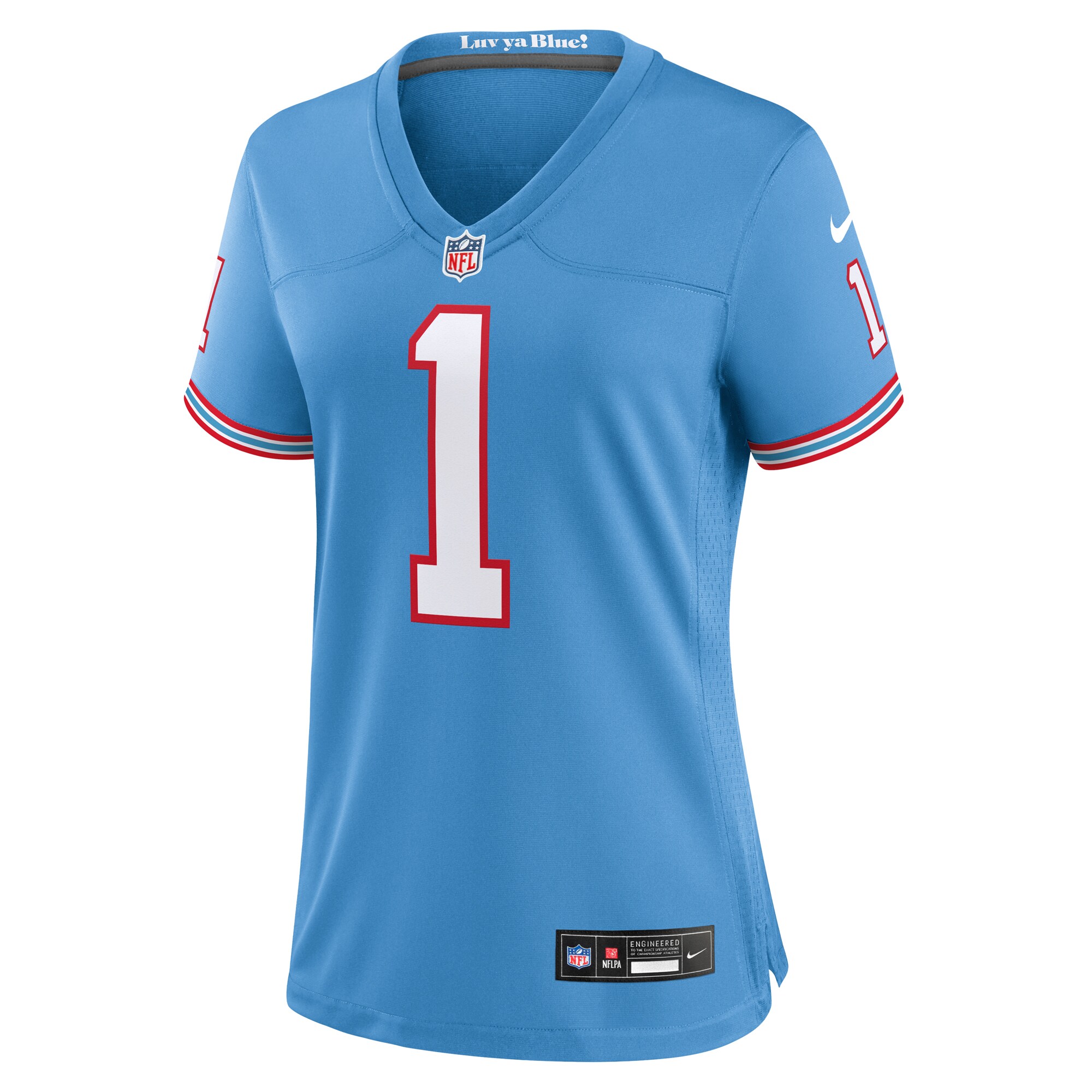Warren Moon Tennessee Titans Women's Oilers Throwback Retired Player Game Jersey - Light Blue