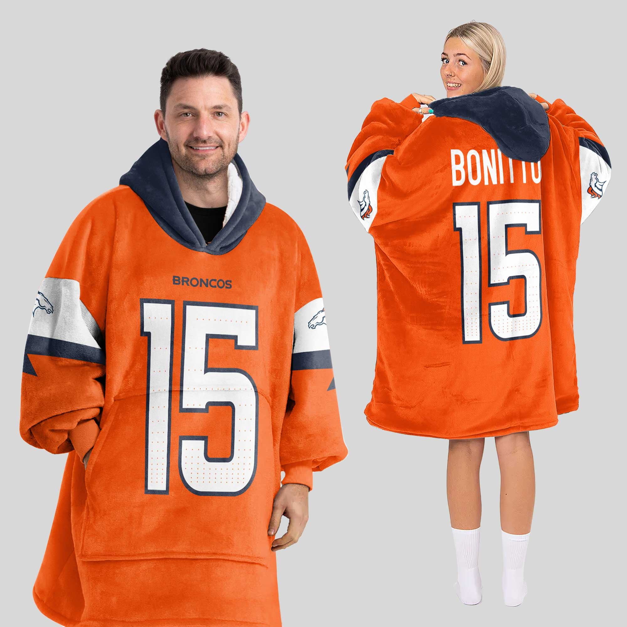 Adult N.B 15 Denver Football Unisex Blanket Hoodie