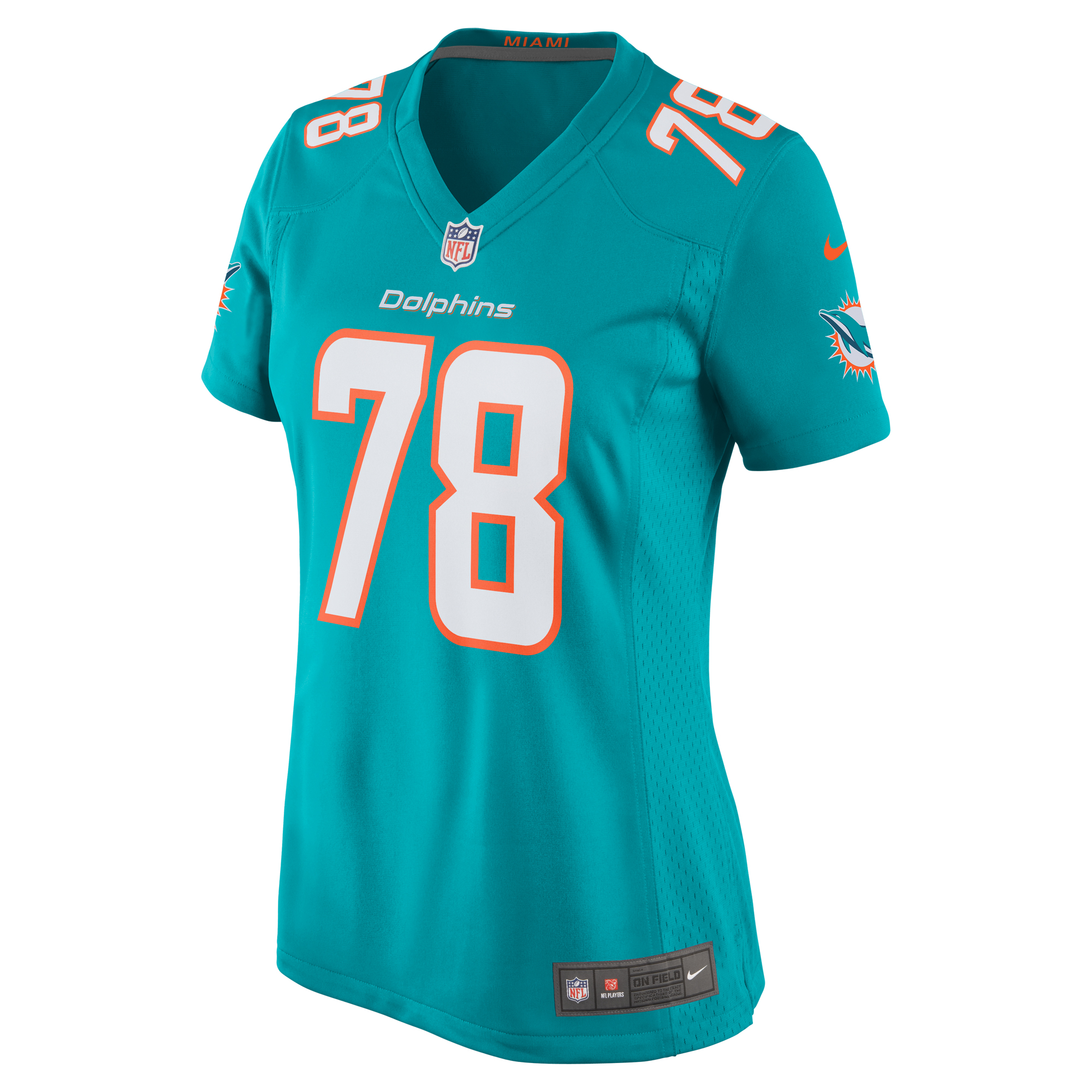 Justin Ellis Miami Dolphins Women's  Game Jersey -  Aqua