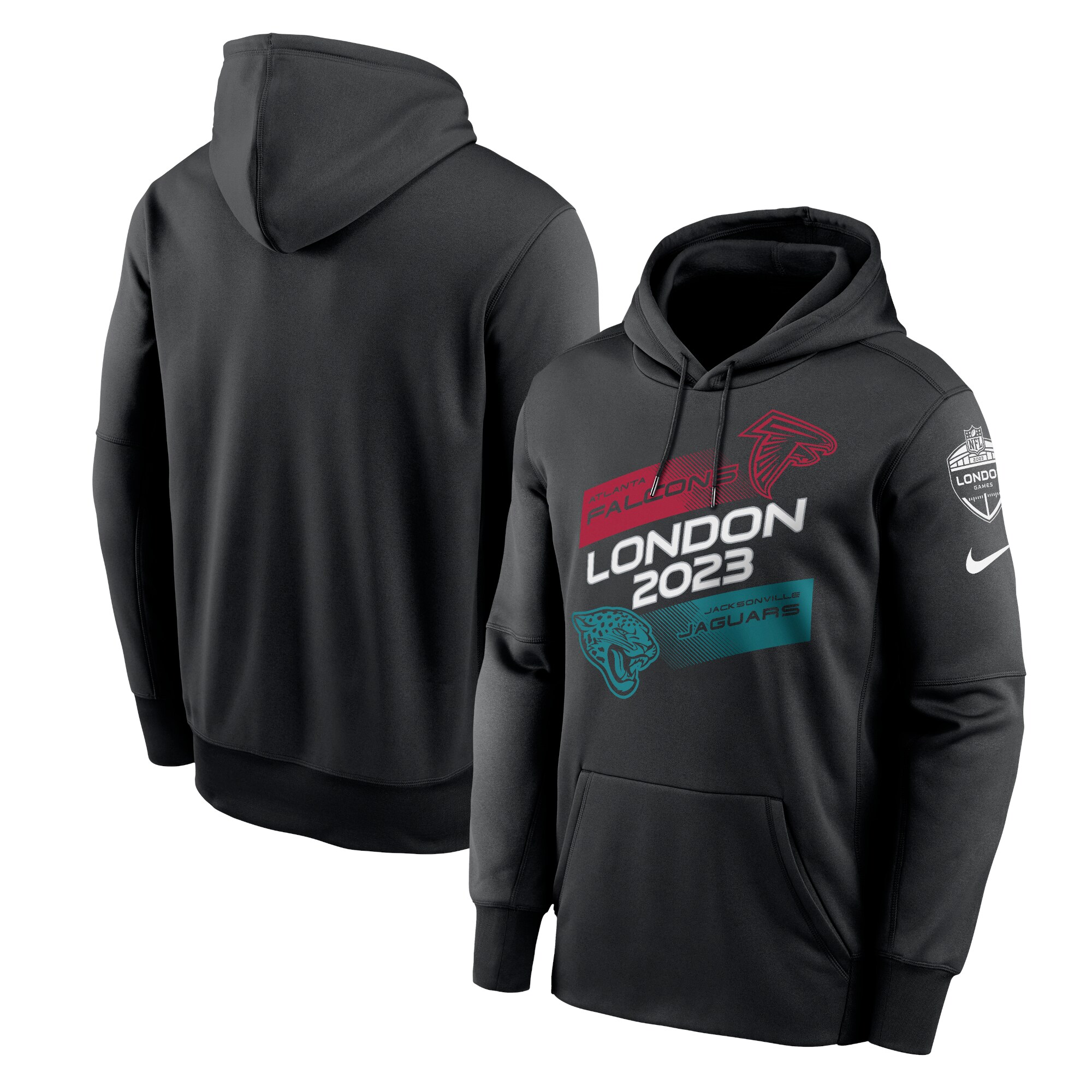 Atlanta Falcons vs. Jacksonville Jaguars  2023 London Game Pullover Hoodie - Black