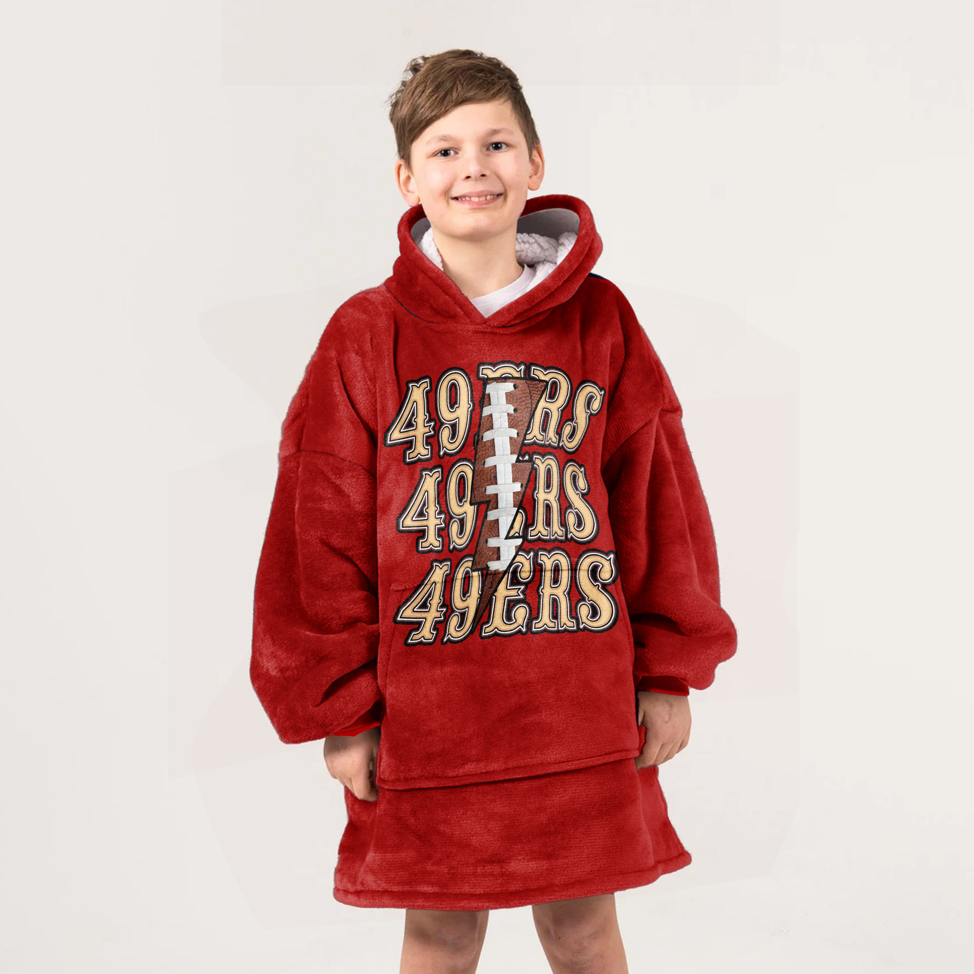 Adult San Francisco 49ers Football Unisex Blanket Hoodie