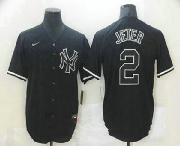 Men's New York Yankees #2 Derek Jeter Black Fashion Stitched MLB  Cool Base Jersey