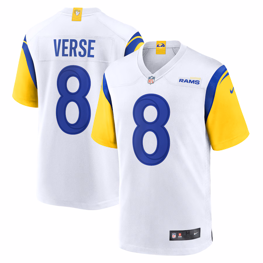 Men's Jared Verse #8 White Los Angeles Rams Game Jersey