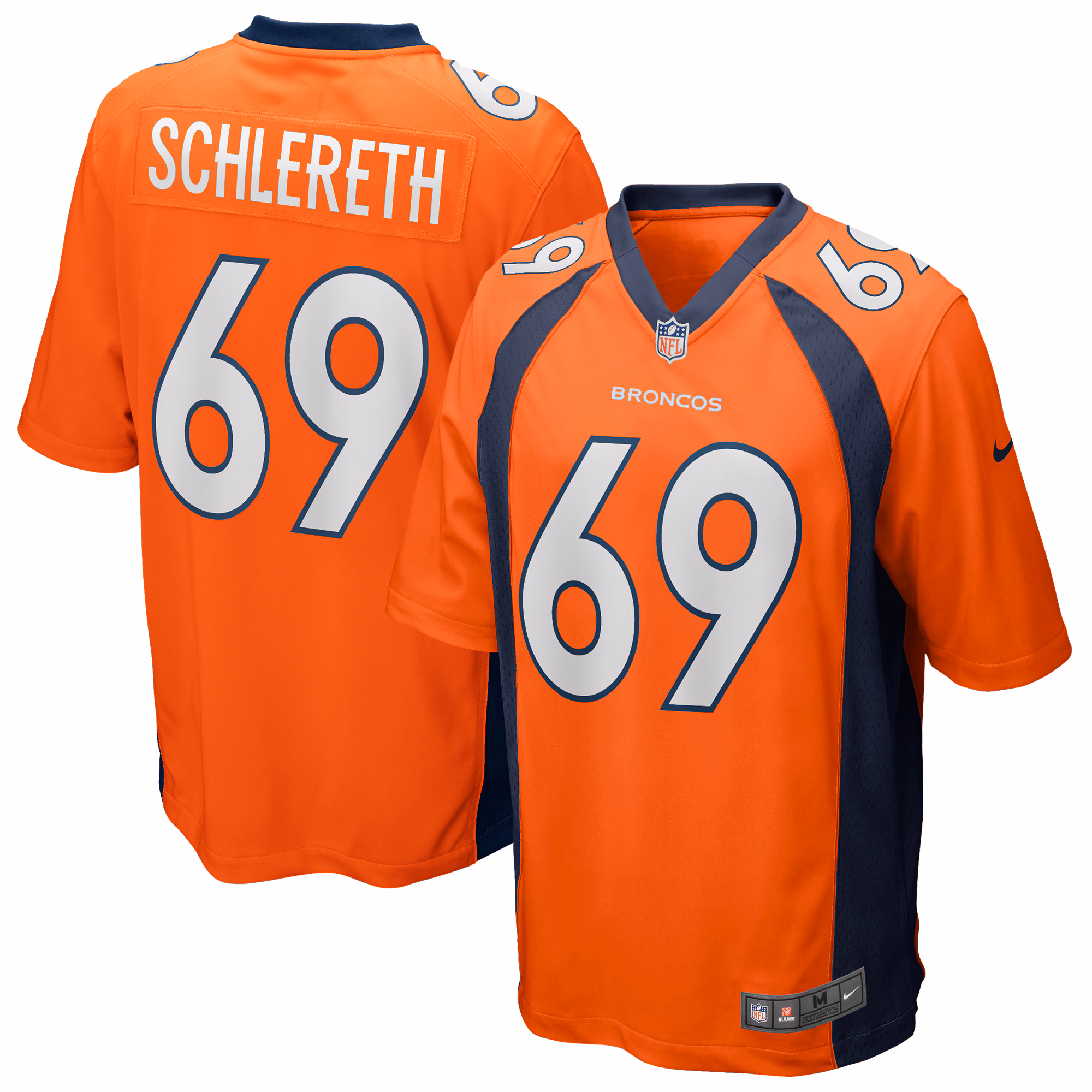 Mark Schlereth Denver Broncos Game Retired Player Jersey - Orange