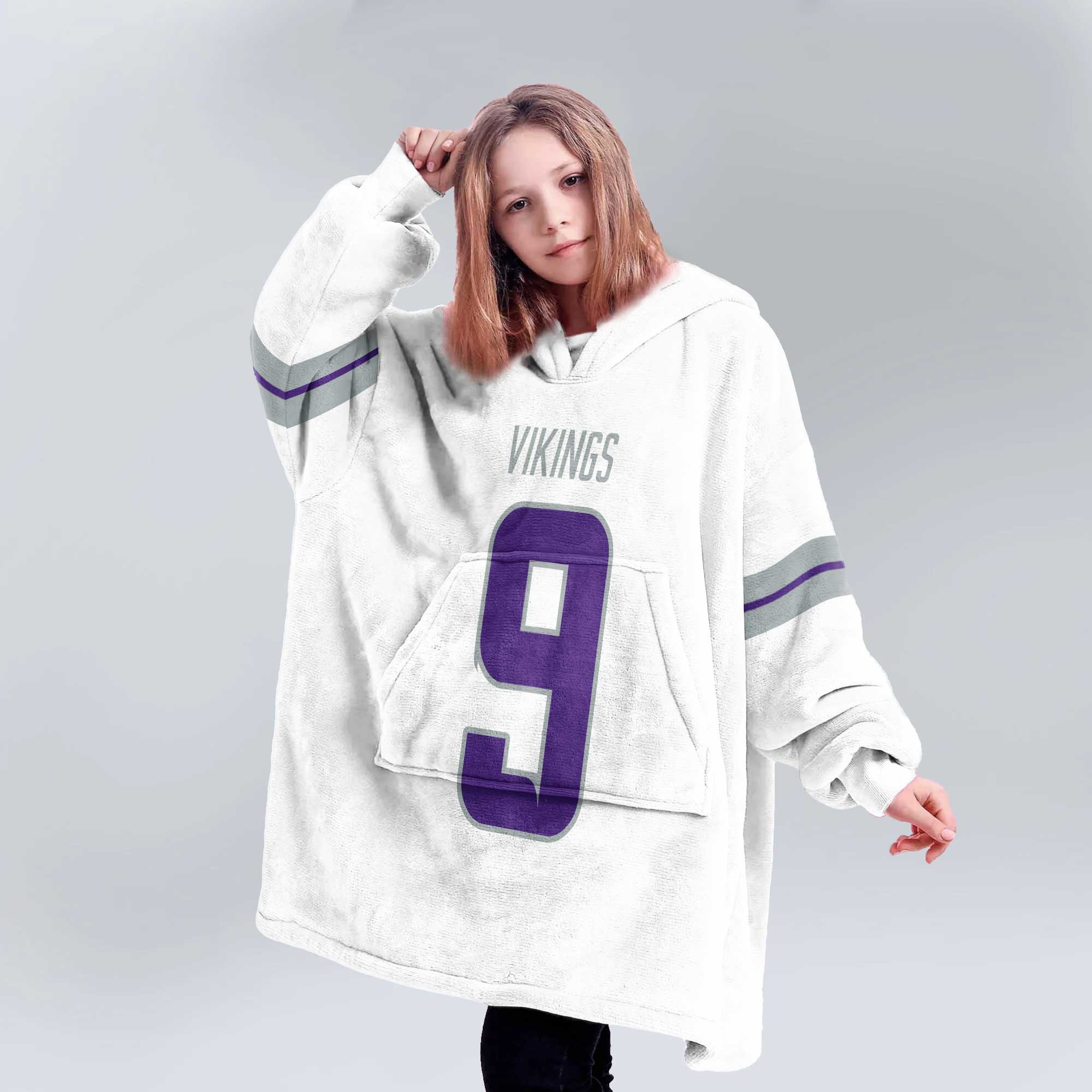 Kid 9 Minnesota Football Unisex Blanket Hoodie